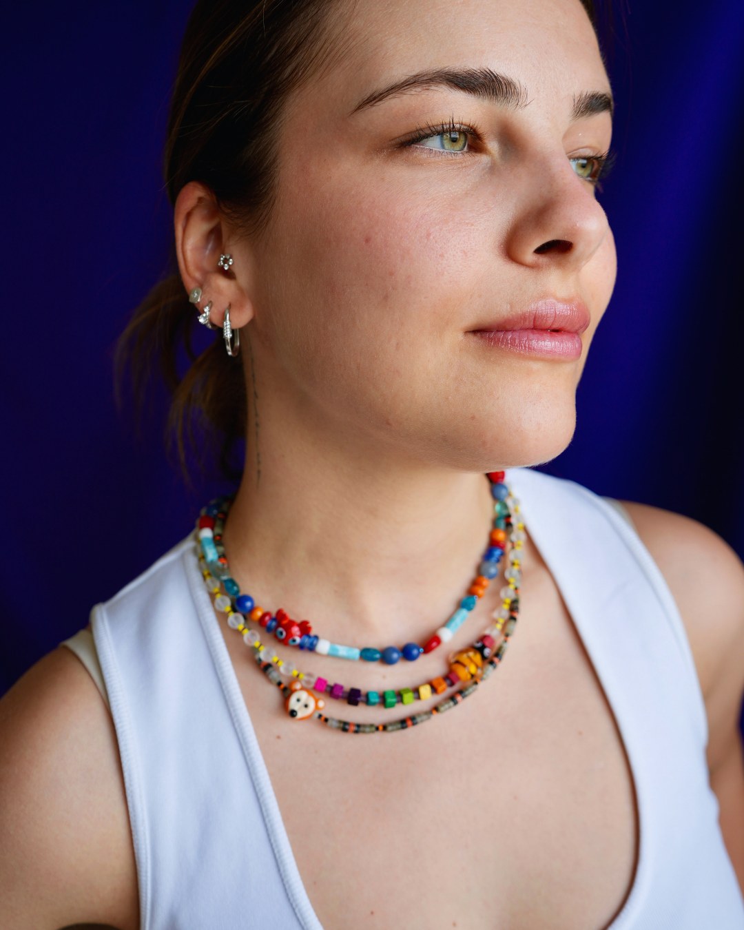 Miss Crab – Playful Murano Glass Crab Necklace With Gemstone Beads