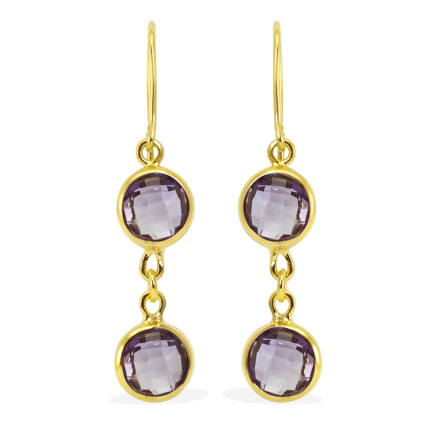 Panarea Amethyst Gold Earrings