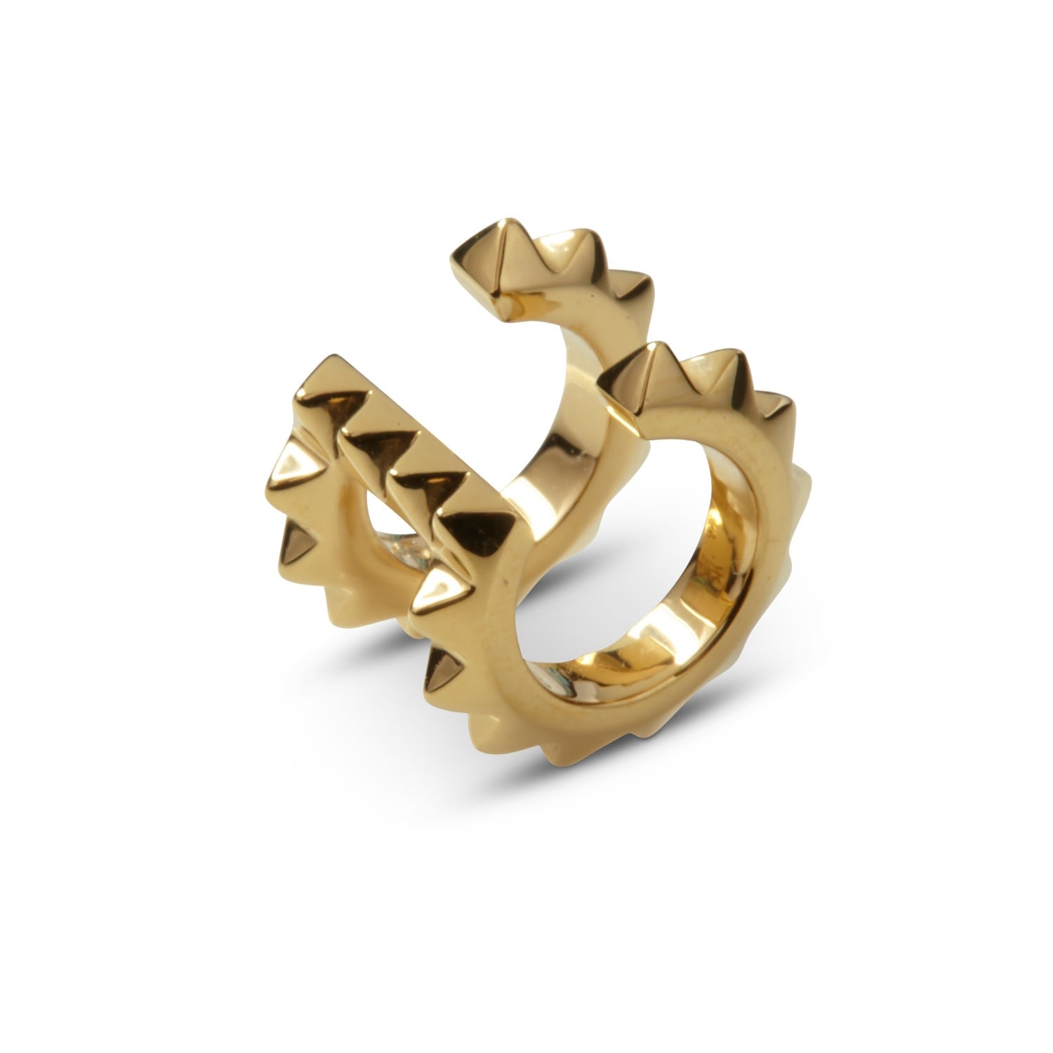 Croc Double Ear Cuff Yellow Gold