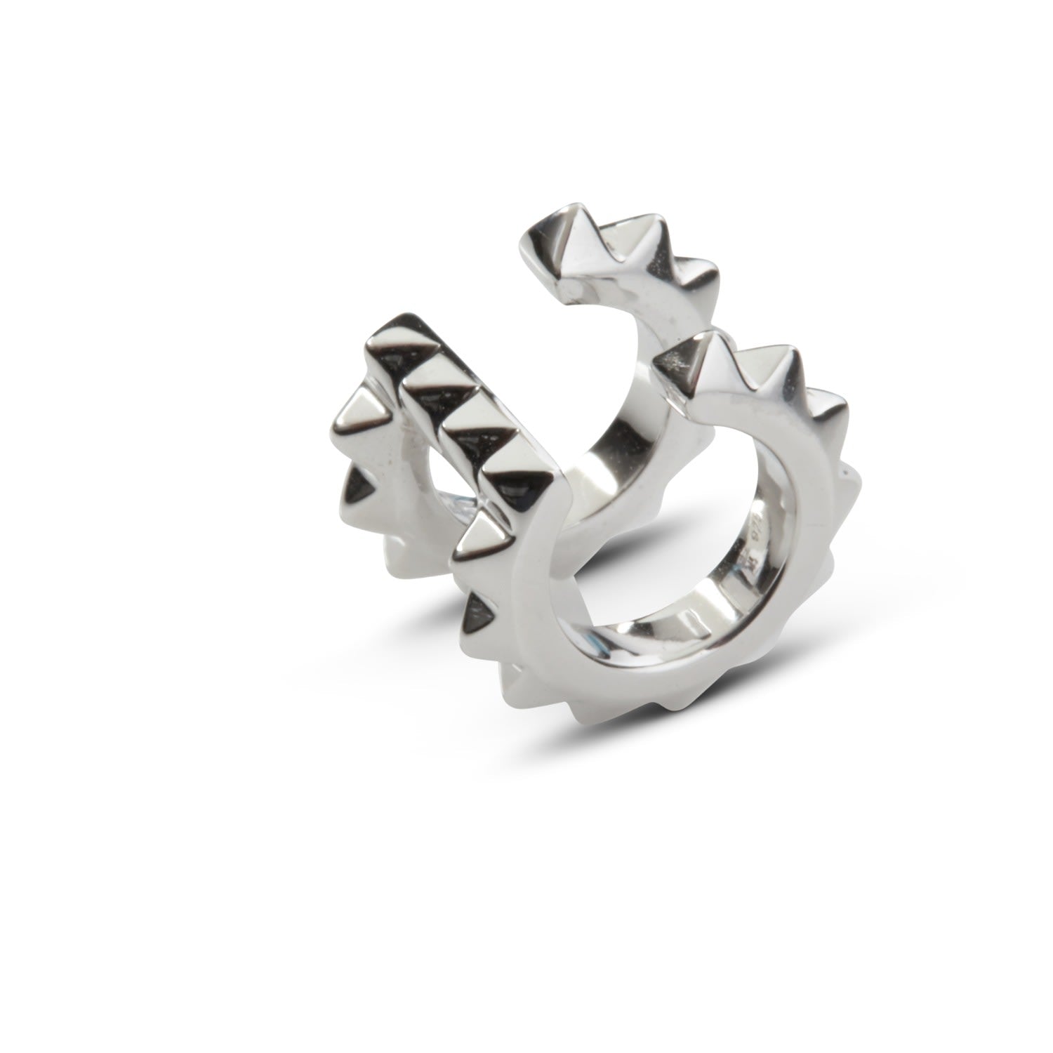 Croc Double Ear Cuff Silver