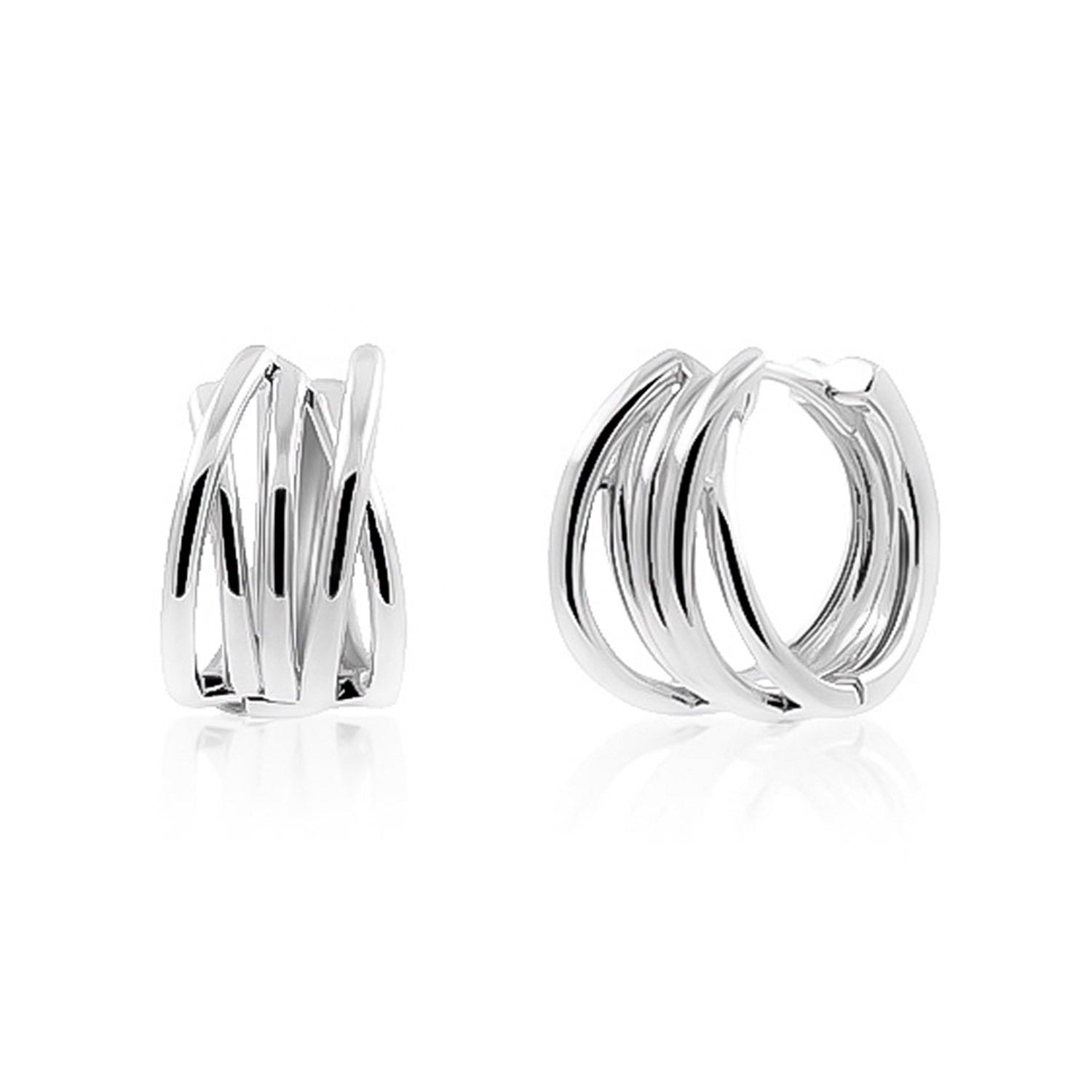 Spiral Hoop Earrings Silver