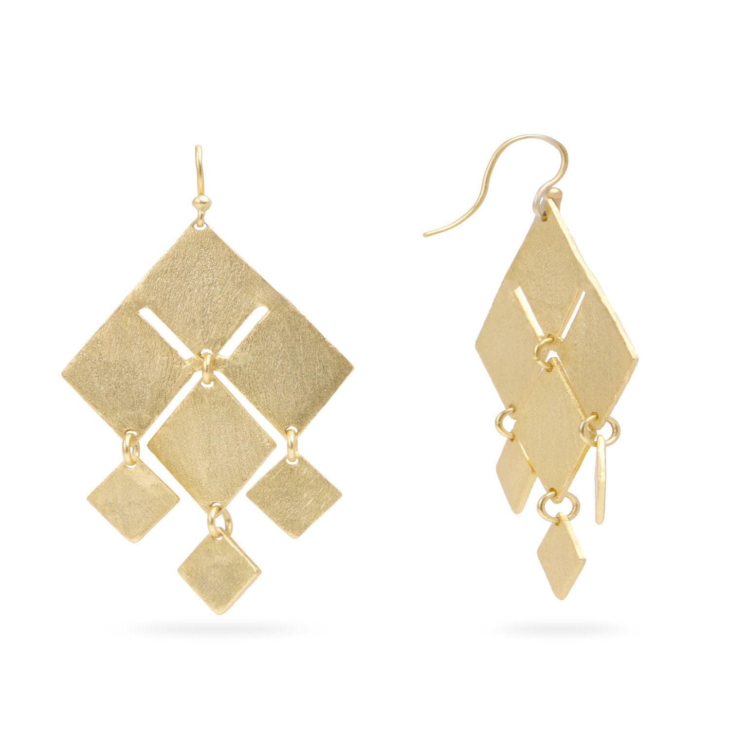 Multi Diamond Dangle Earrings