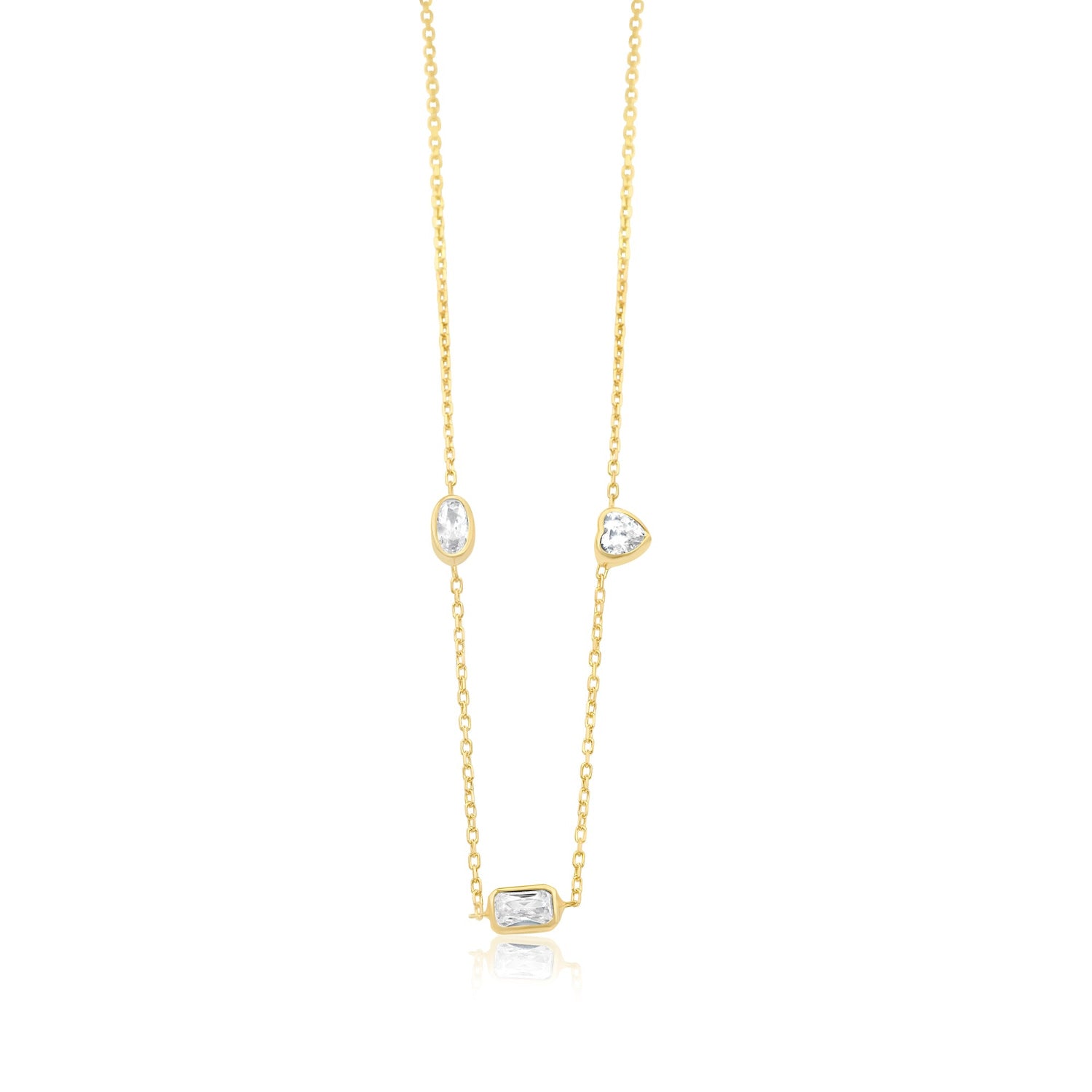 Multi Fancy Shape Necklace - Gold