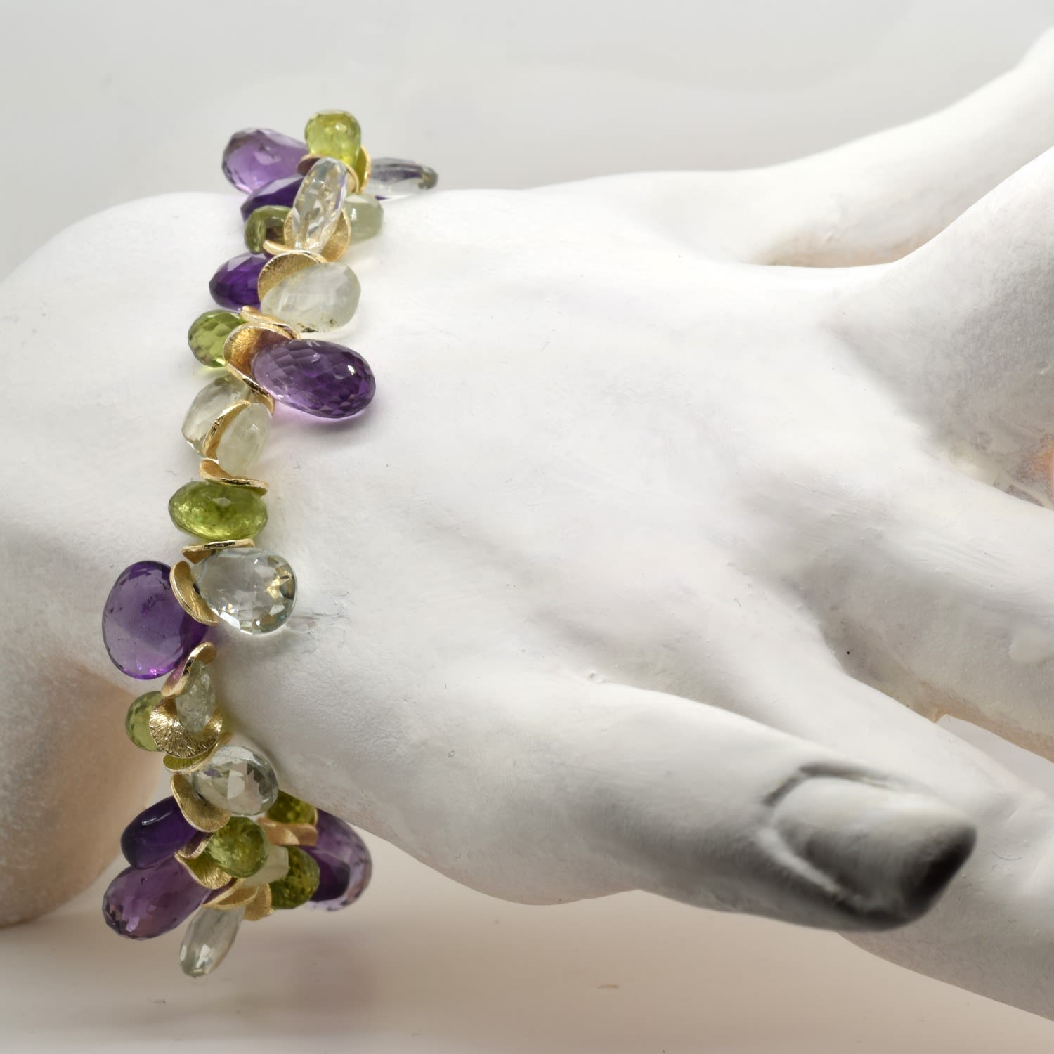 Multi Gem Gold Signature Bracelet