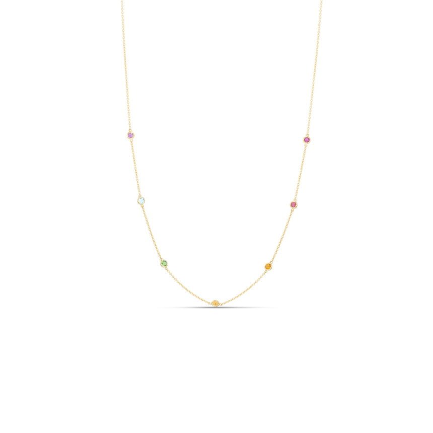 Multi Gemstone Station Necklace