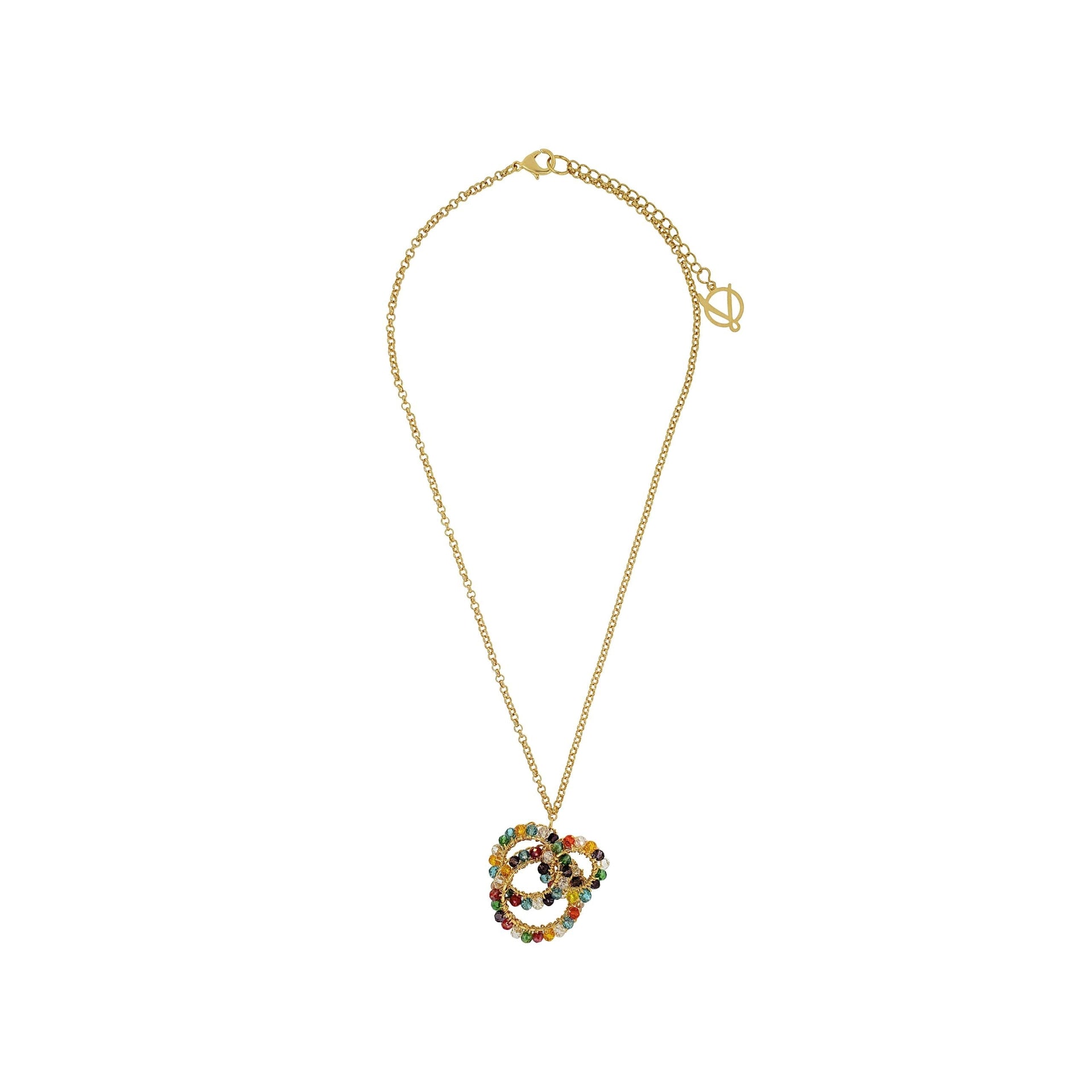 Multi & Gold Ellie Maxi Handmade Crochet Necklace