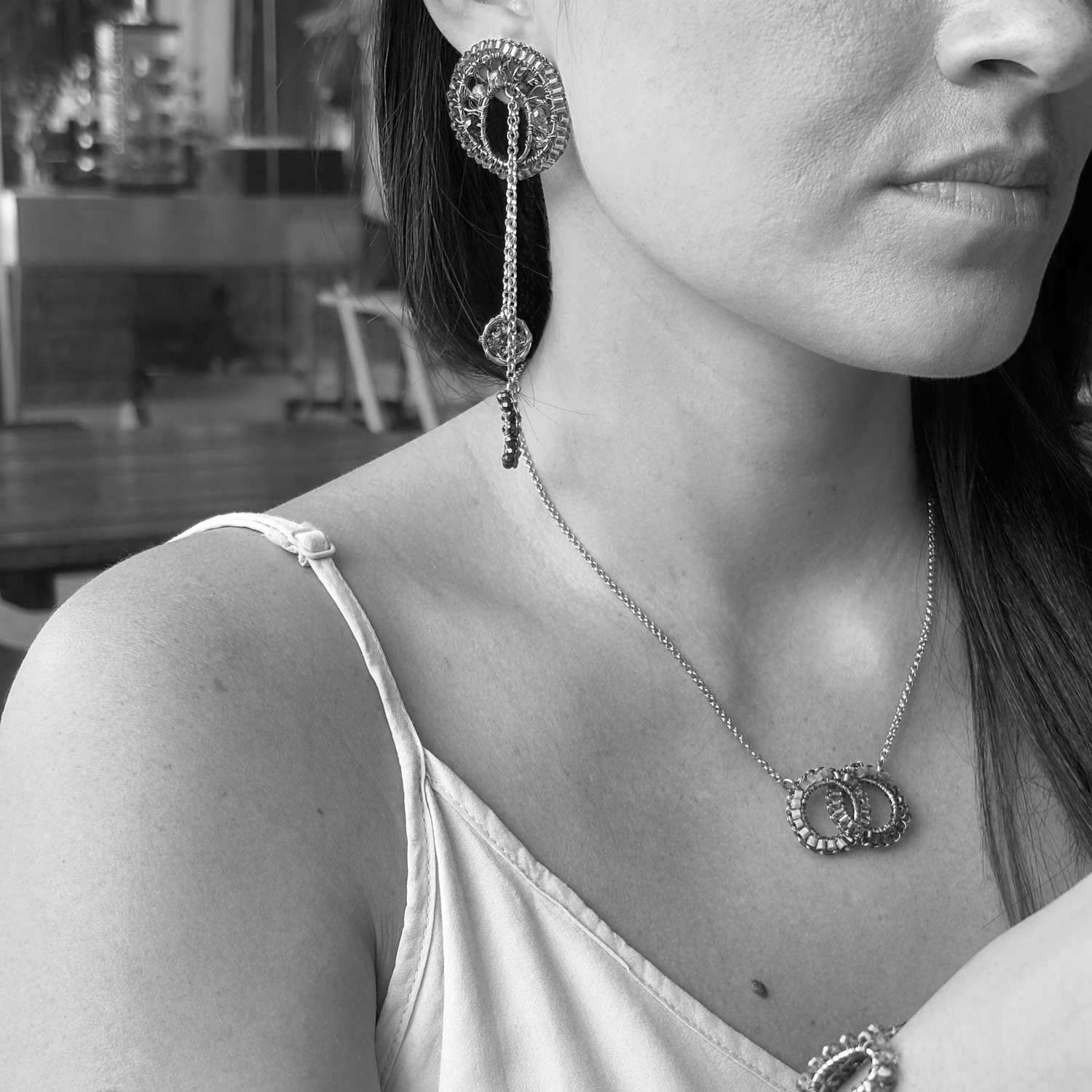 Multi & Gold Nova Handmade Crochet Necklace
