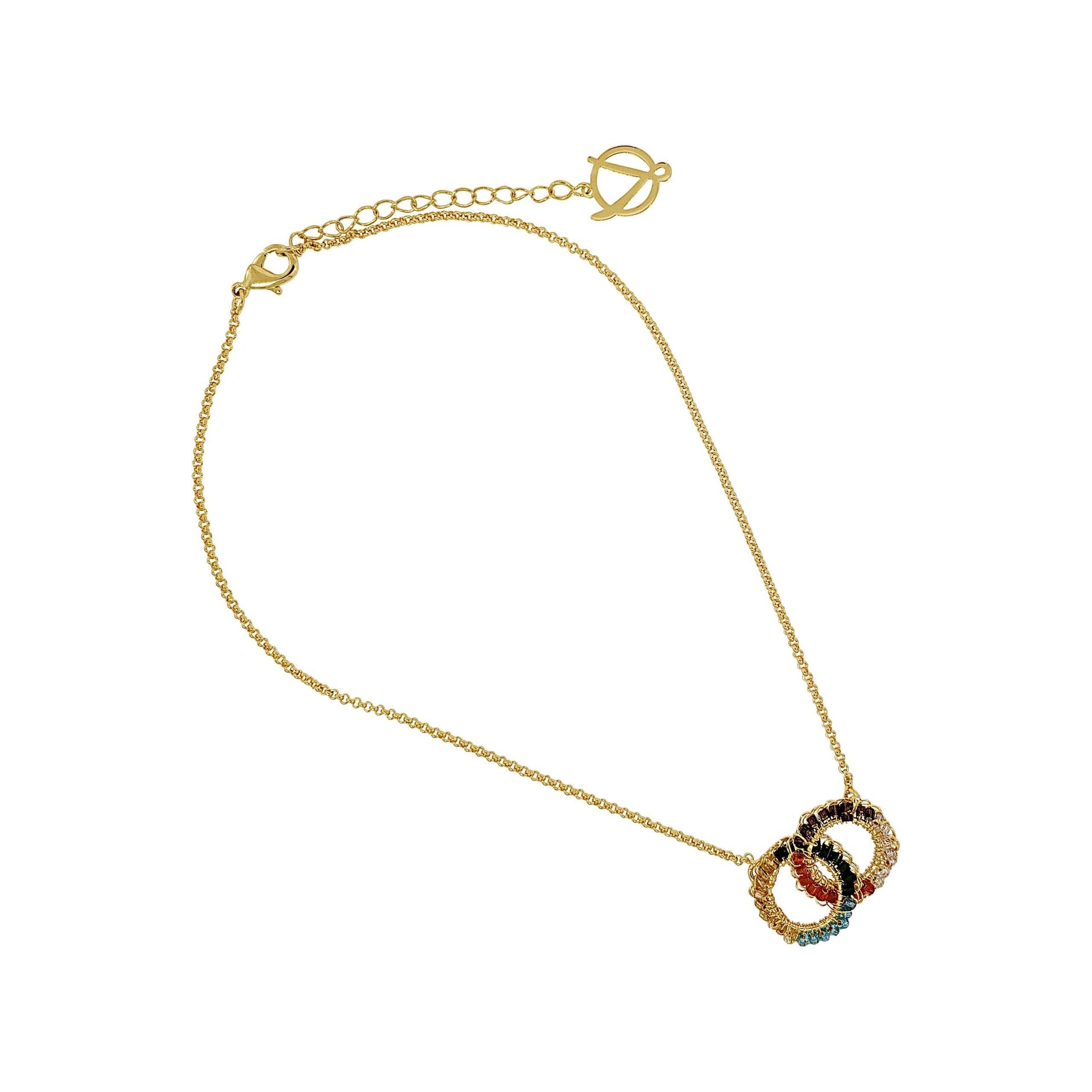 Multi & Gold Nova Handmade Crochet Necklace