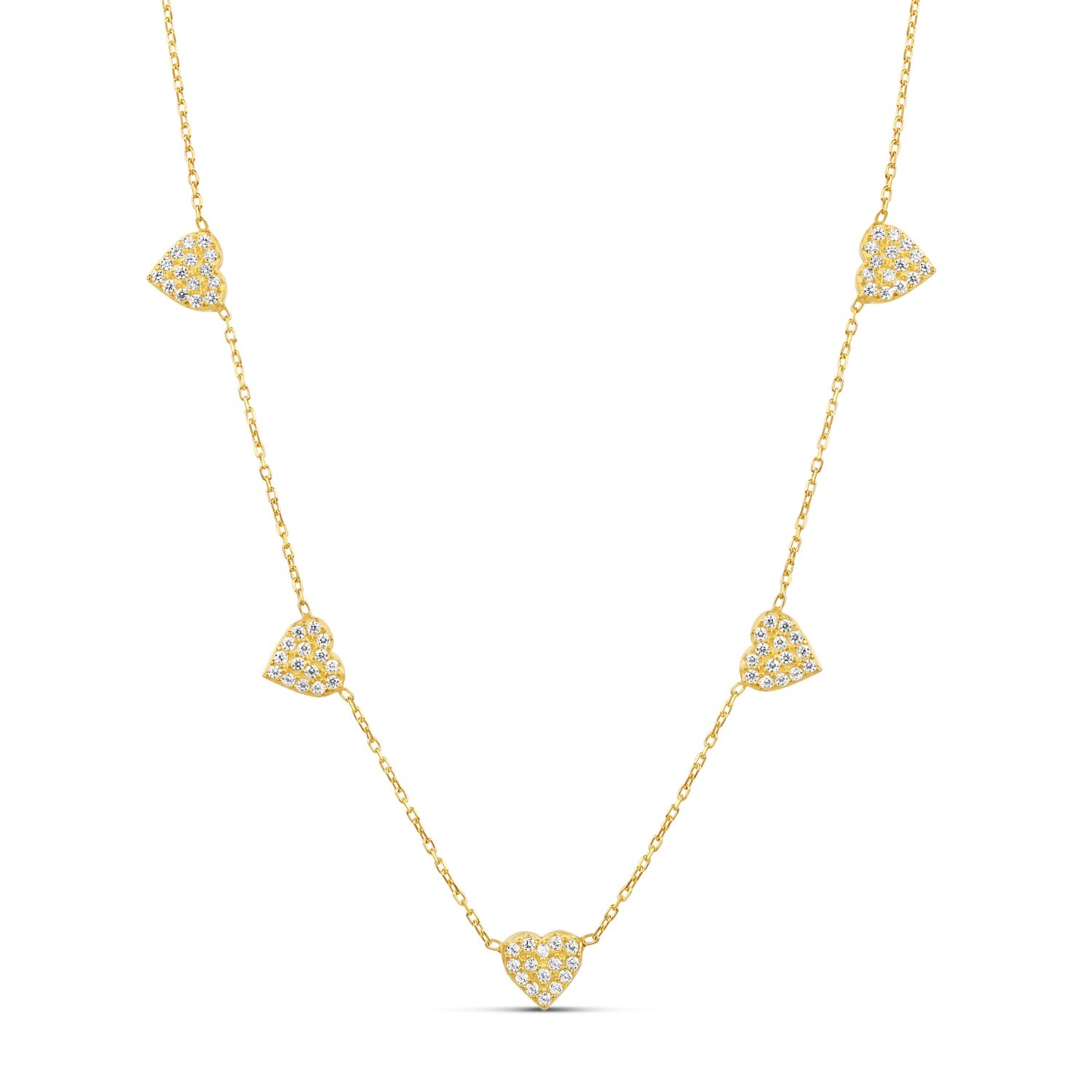 Multi Heart Necklace - Gold