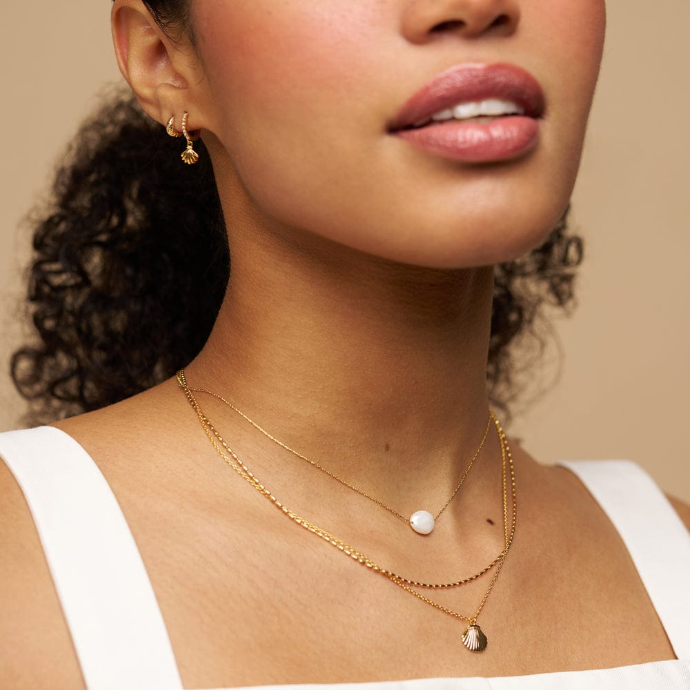 Pearl & Shell 3-Row Necklace