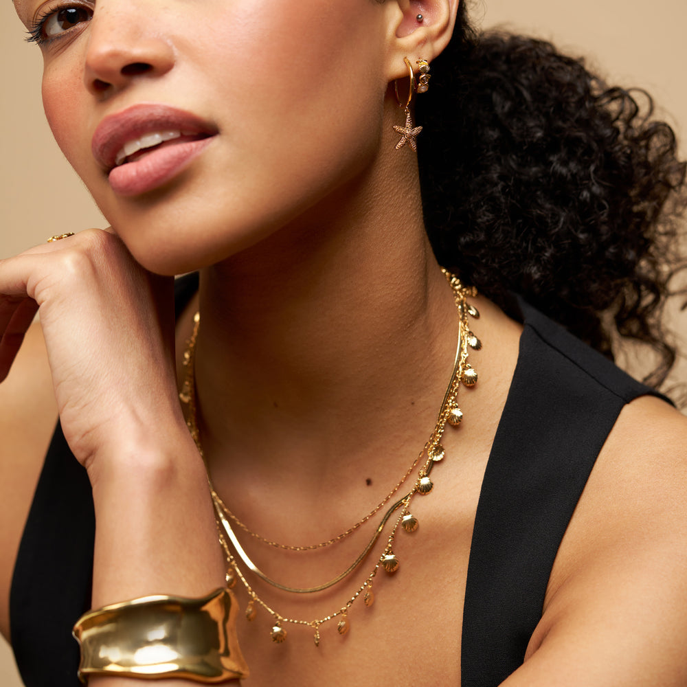 Shell Fringe 3-Row Necklace