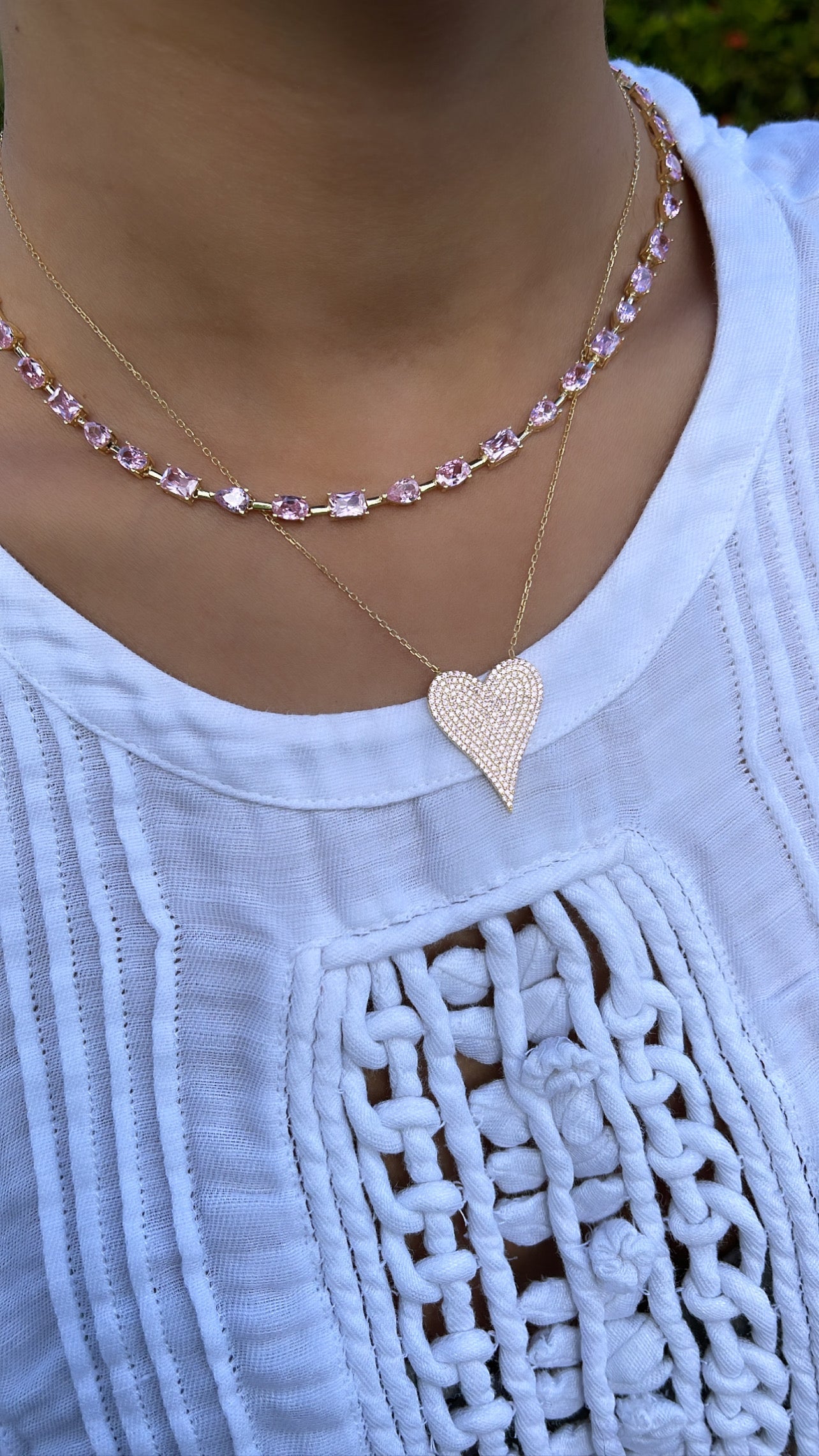 Multi Shape Bar Tennis Necklace