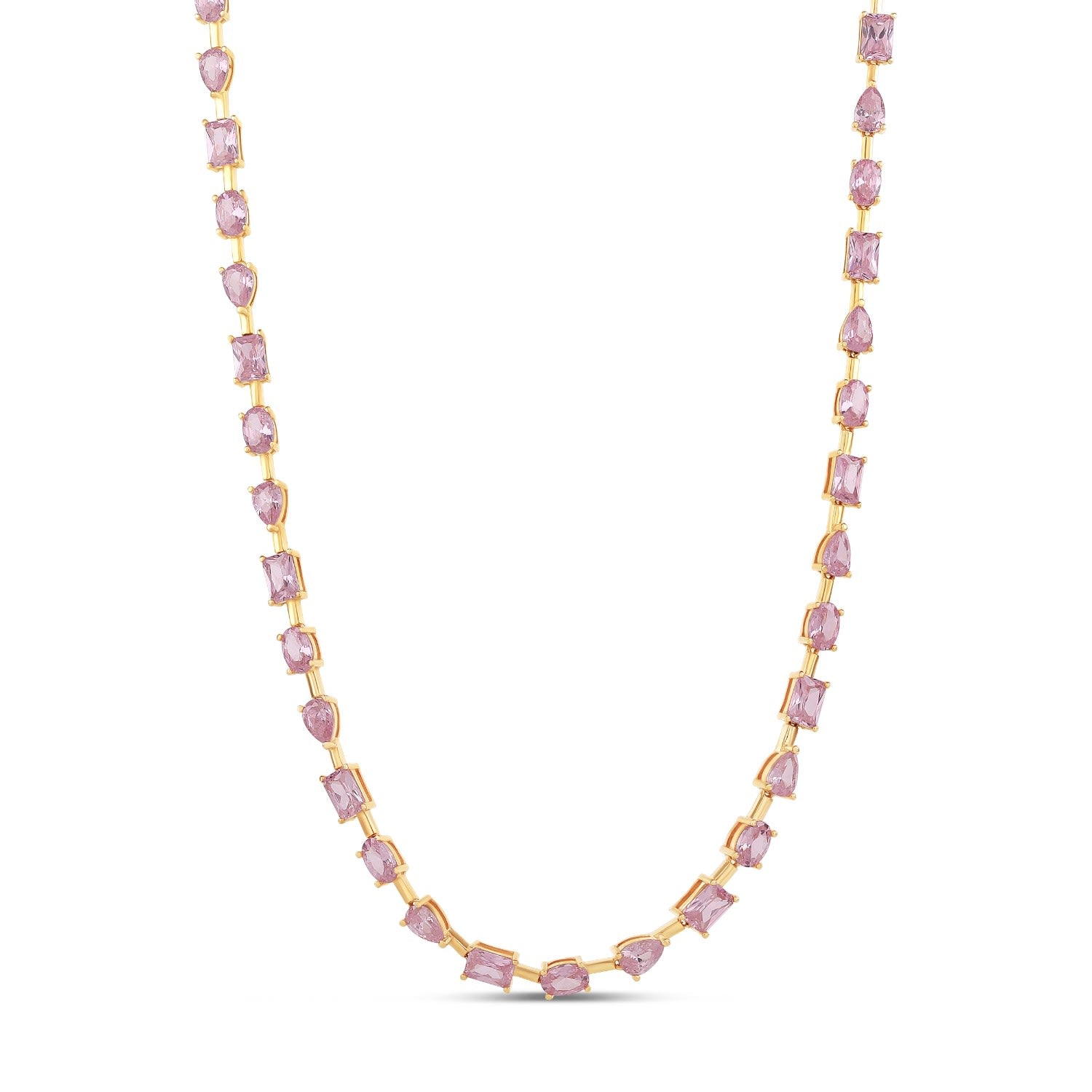 Multi Shape Bar Tennis Necklace
