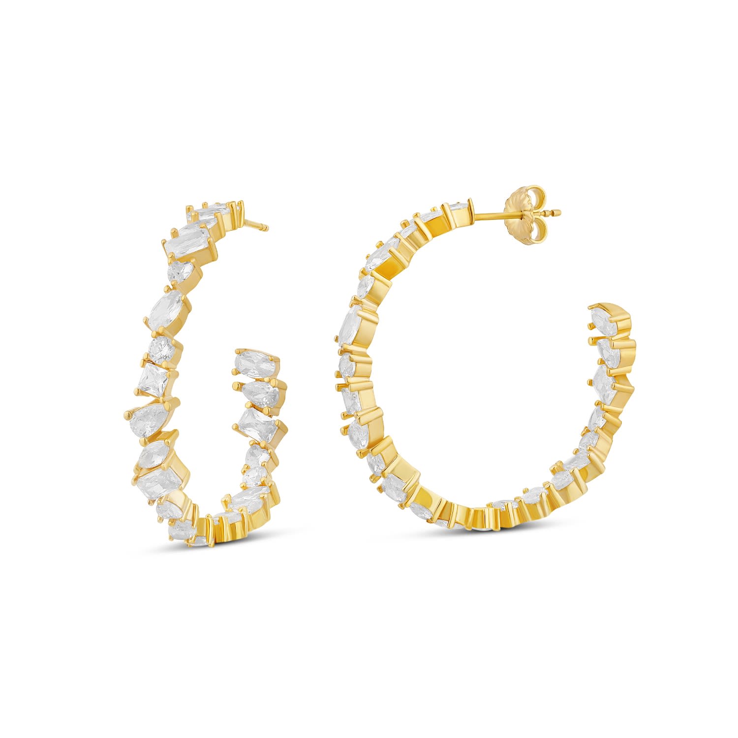 Multi Shape Hoop Earrings - Gold