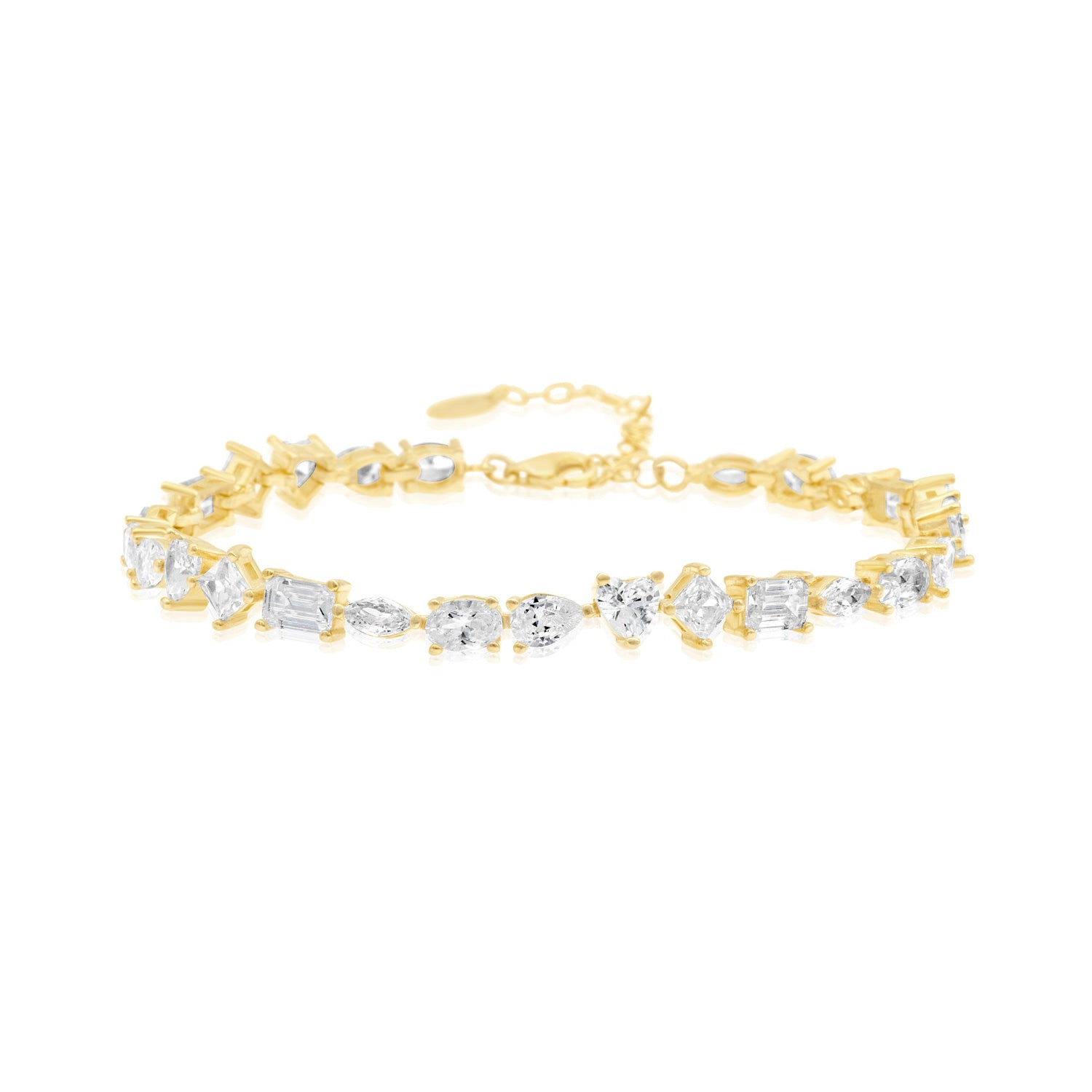 Multi Shape Tennis Bracelet - Gold