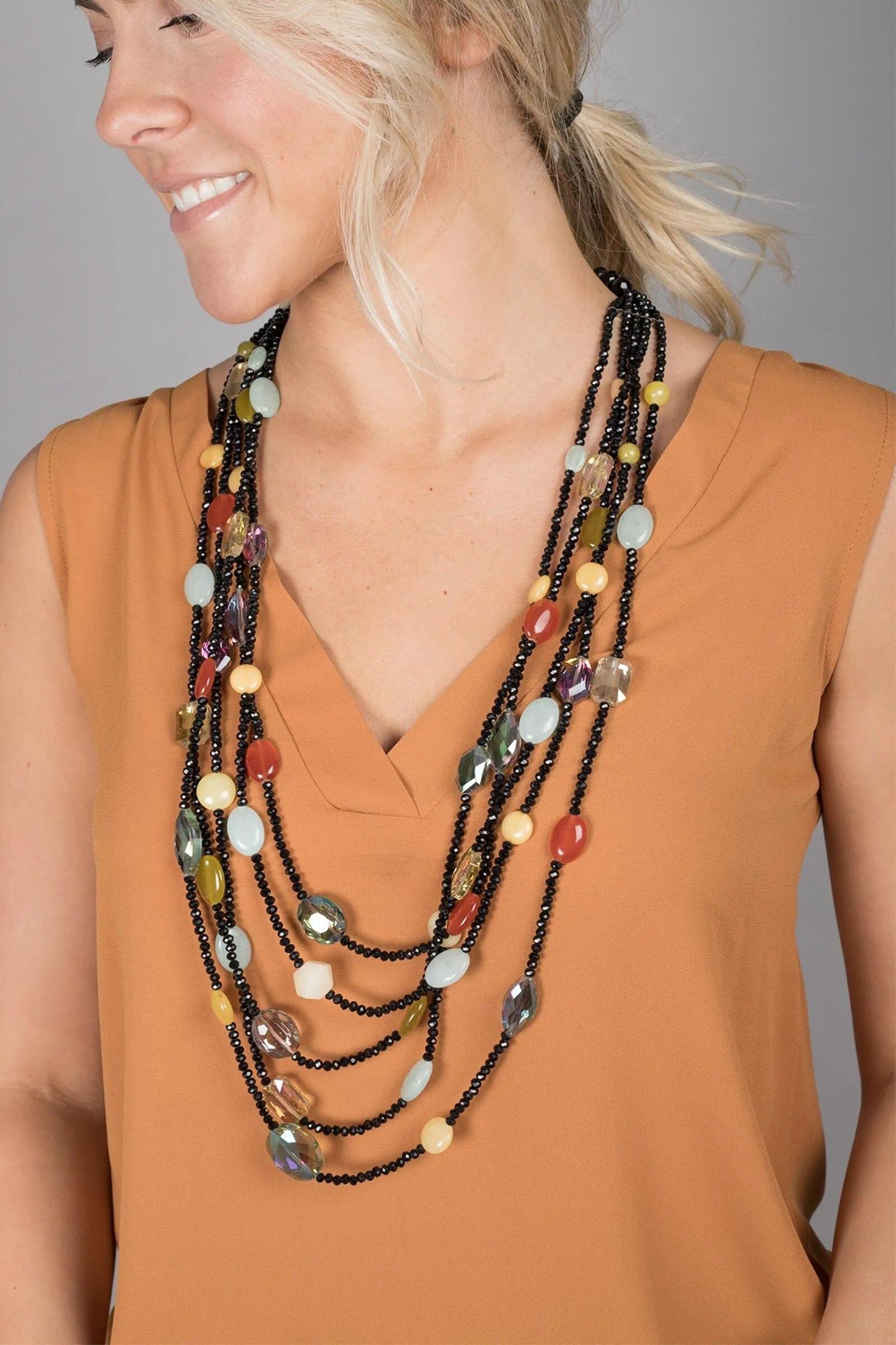 Multi Stone Statement Necklace