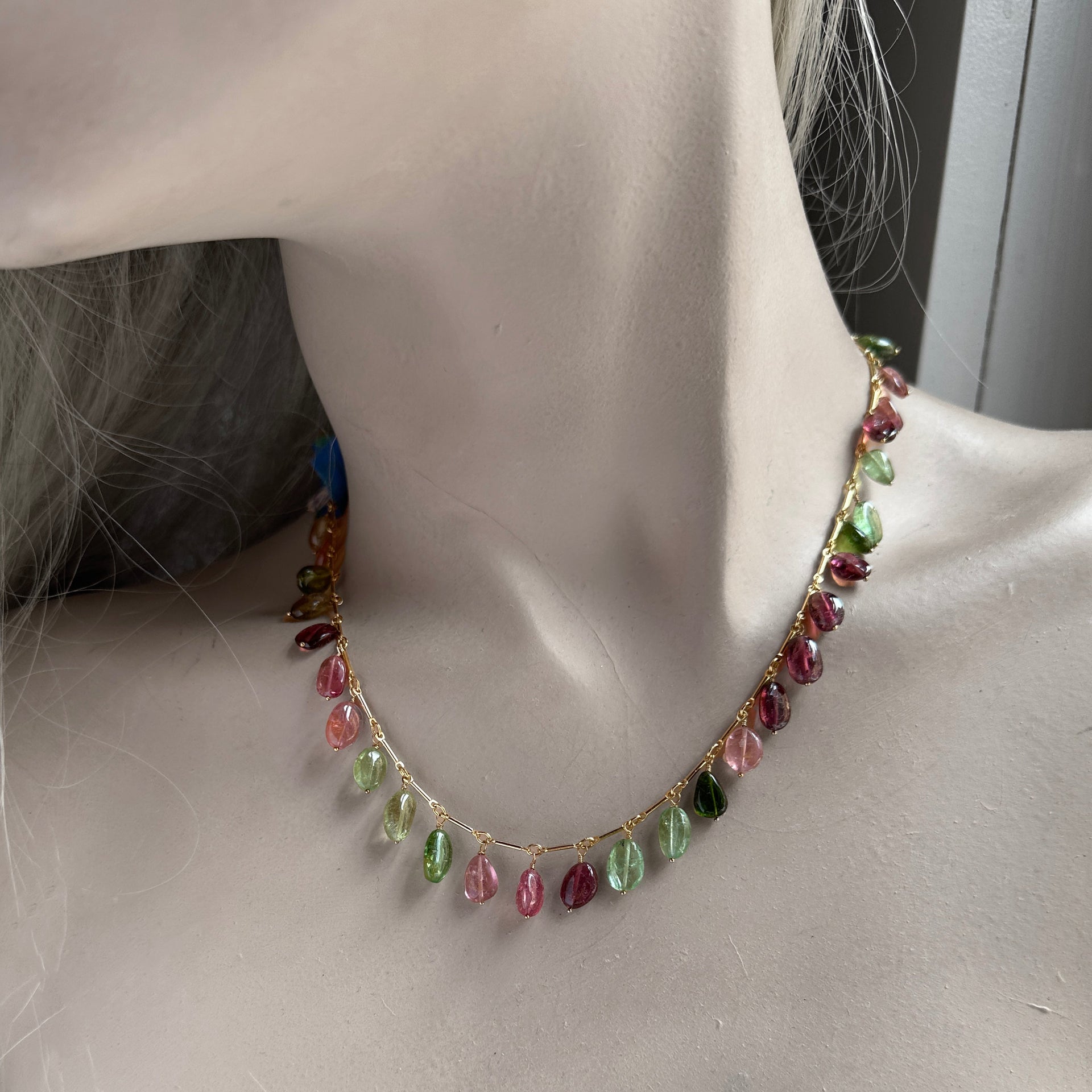 Multi-Tourmaline Smooth Gem Choker