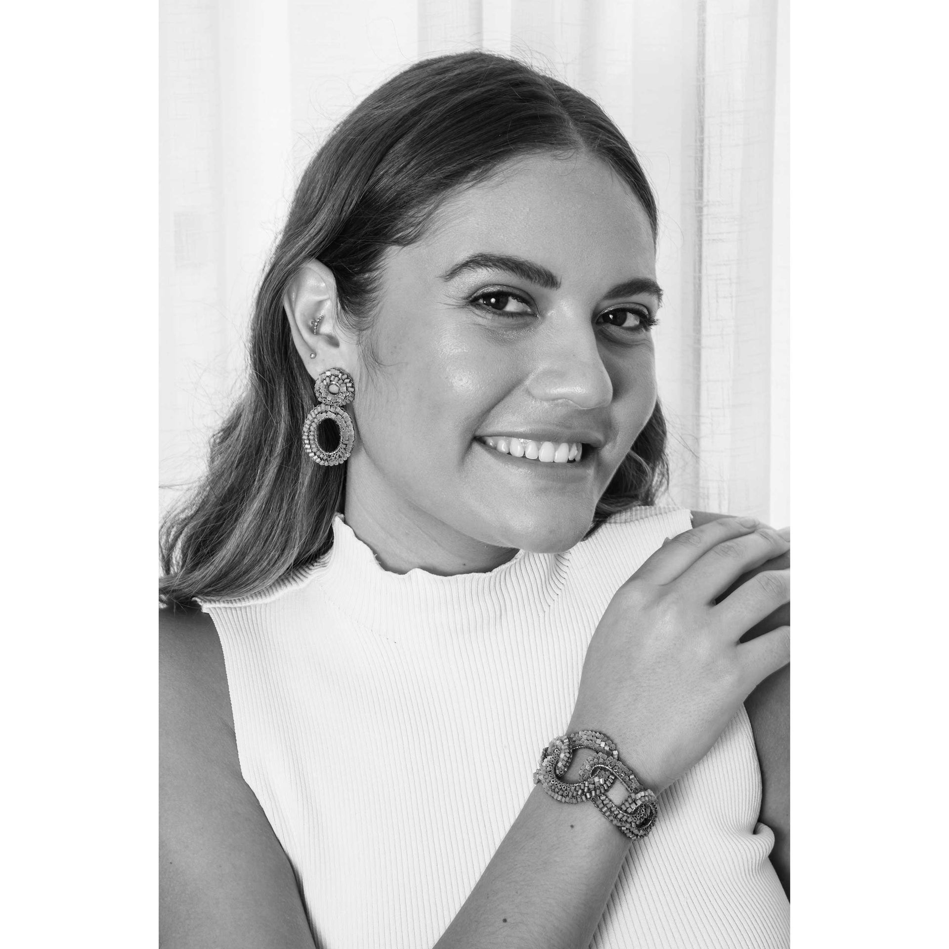 Multicolor & Gold Artemis Handmade Crochet Bracelet