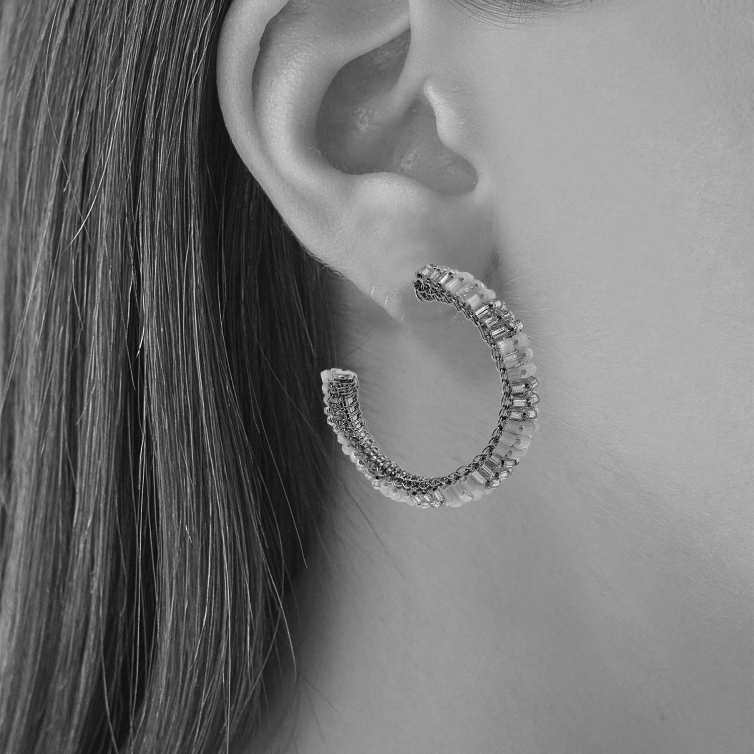 Multicolor & Gold Maya Hoops Handmade Crochet Earrings