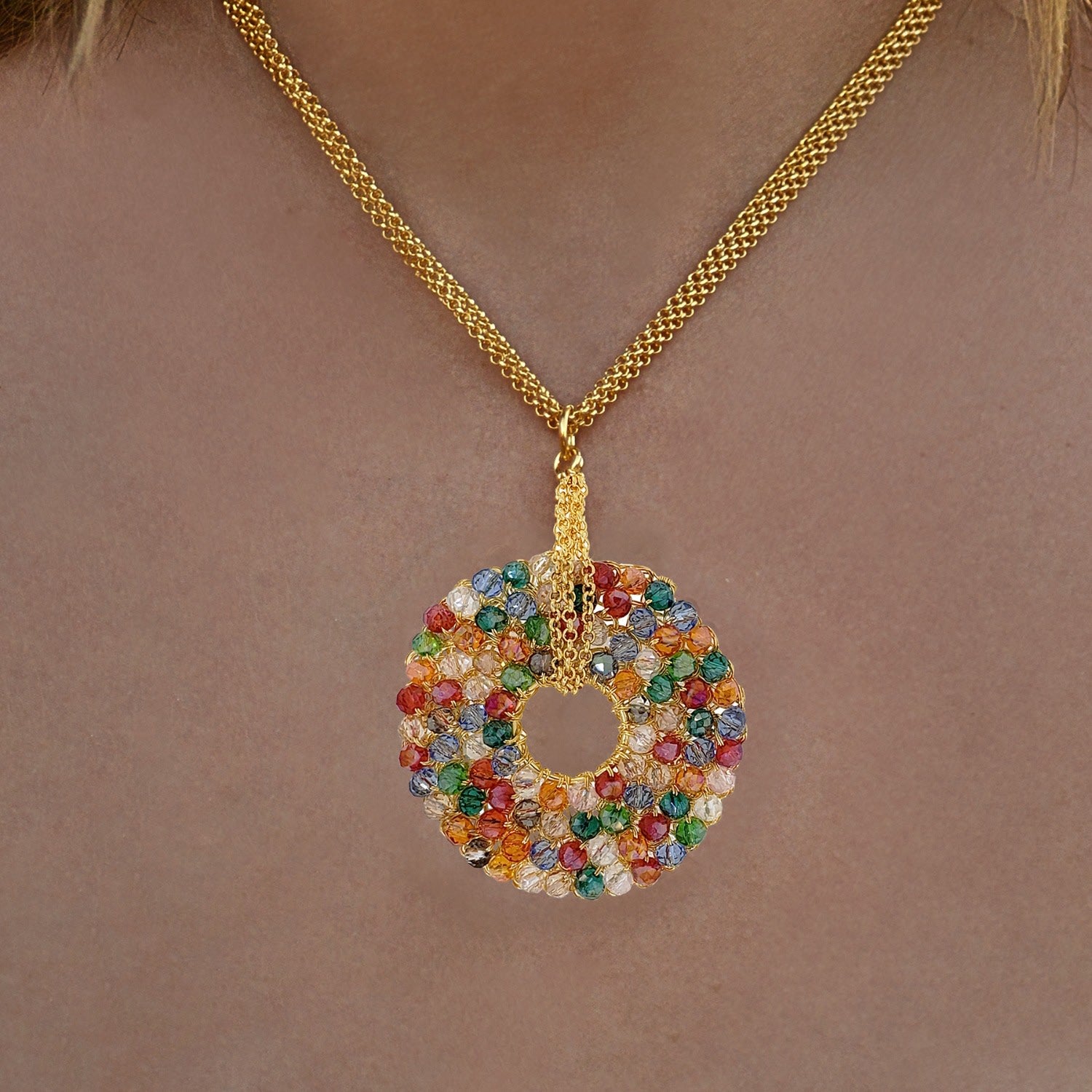 Multicolor Snowdrop Handmade Necklace