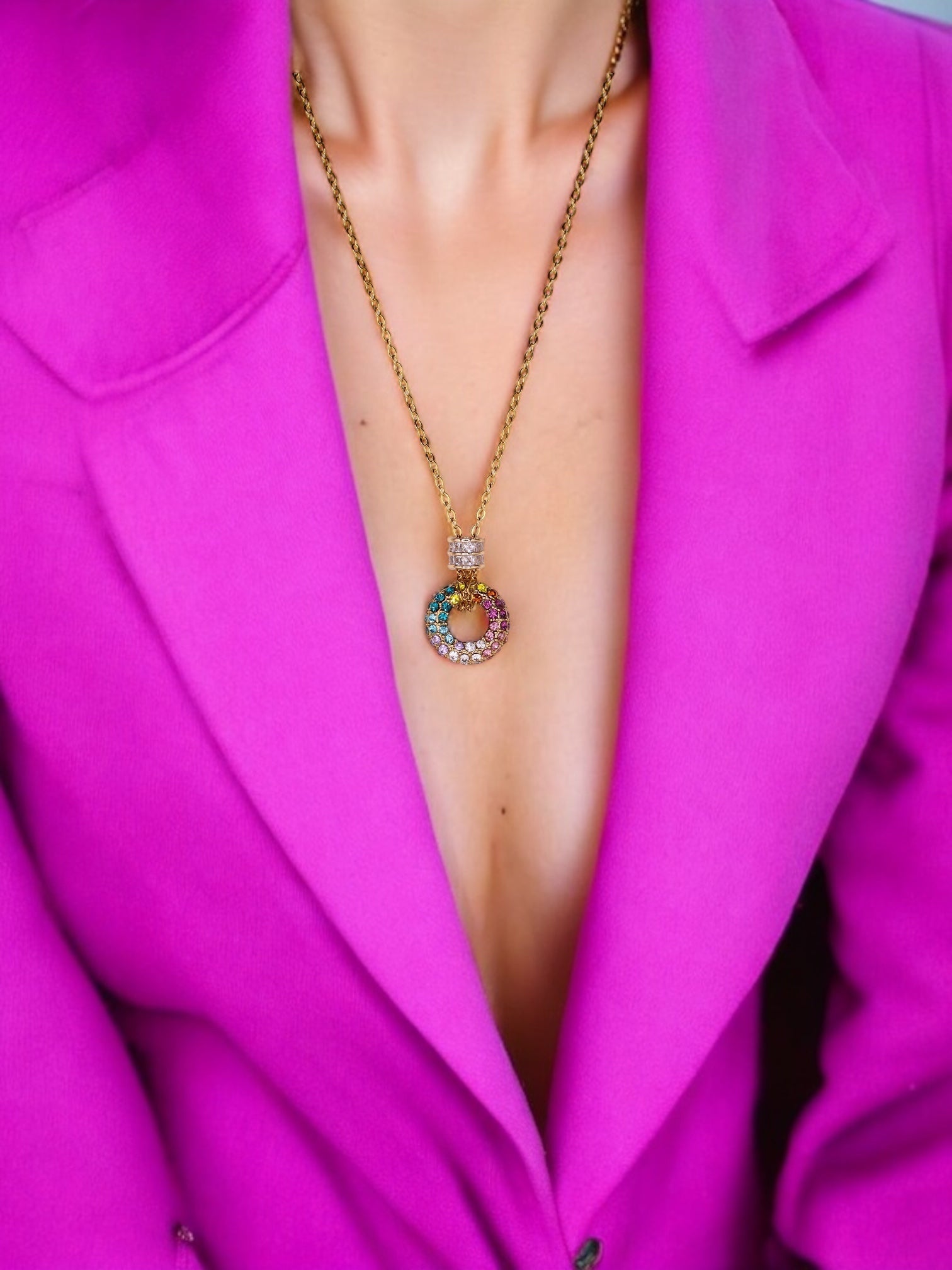 Multicolor Luxe Circle Necklace