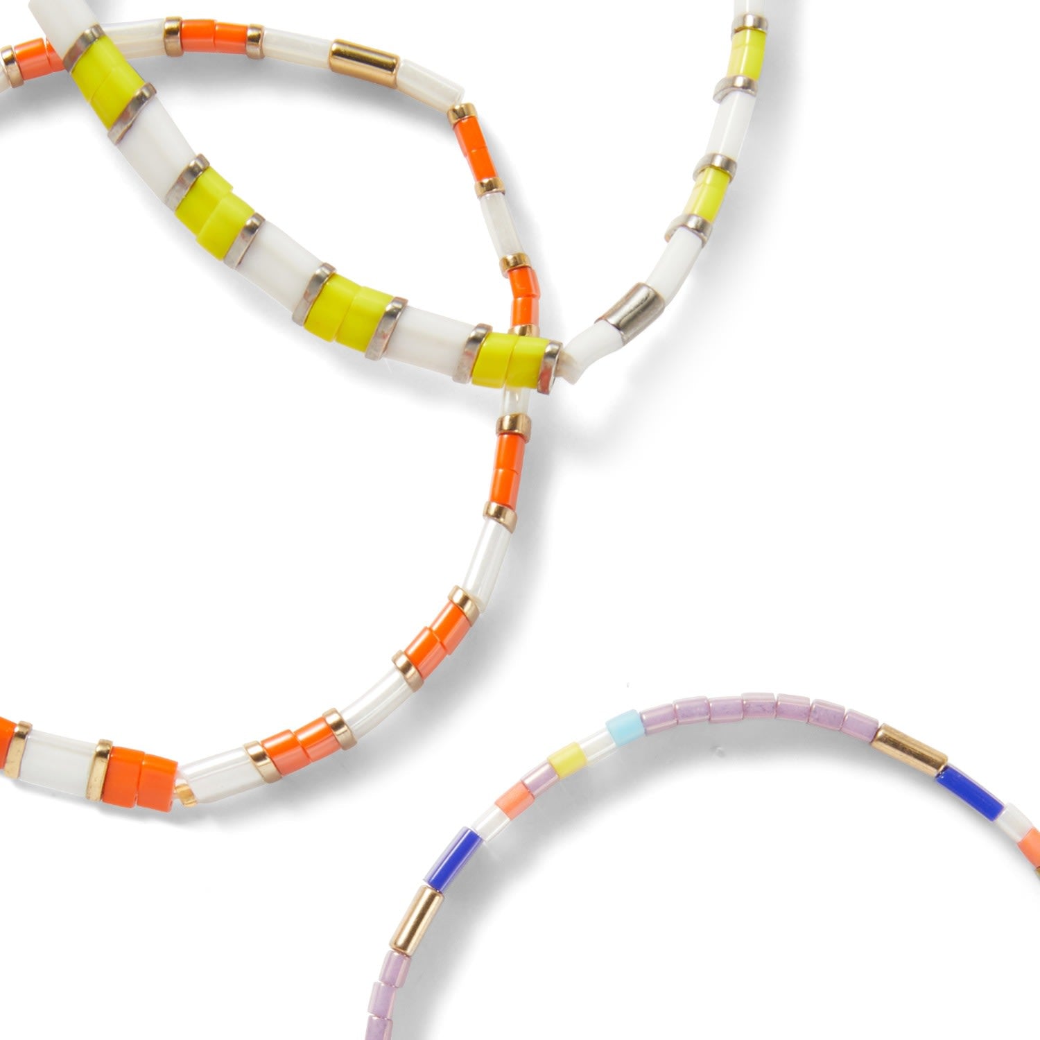 Multicolor Seed Beaded Bracelet Turquoise And Orange Mmrz