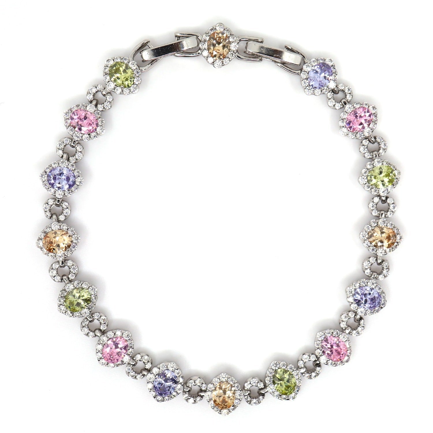 Multicolored Cubic Zirconia Bracelet