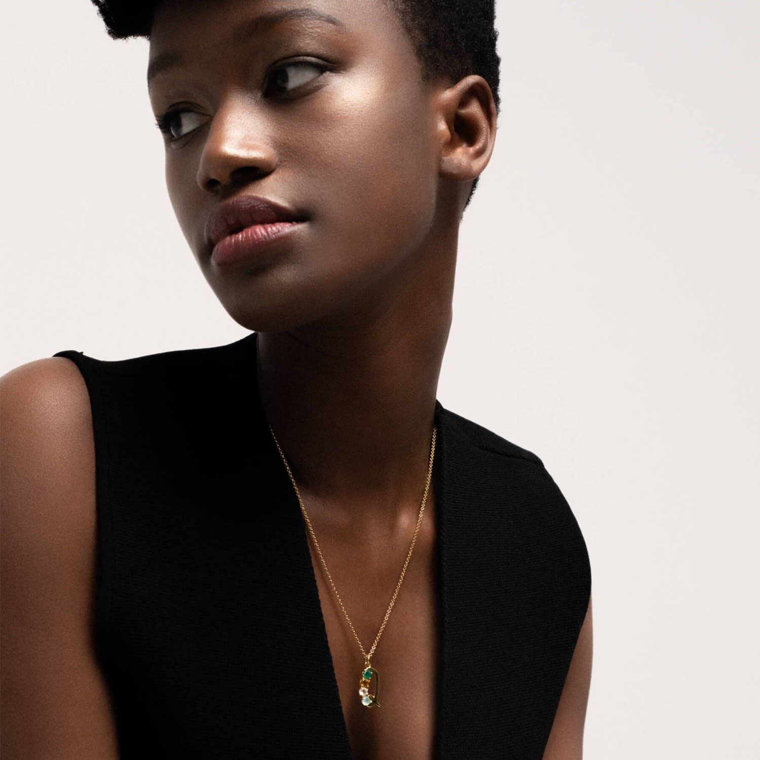 Multicolored Initial Q Necklace