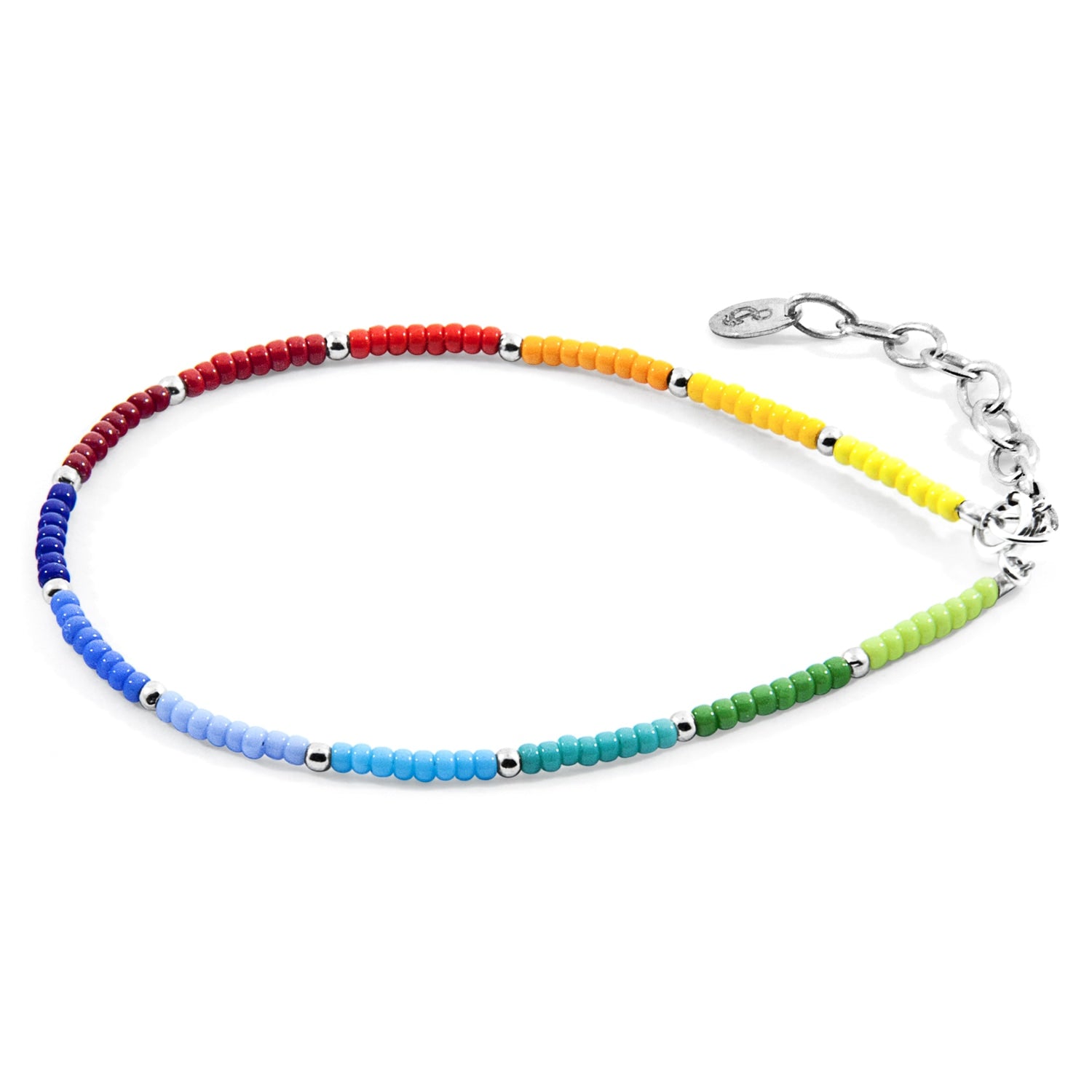 Multicoloured Rainbow Zoey Silver & Miyoko Glass Bracelet