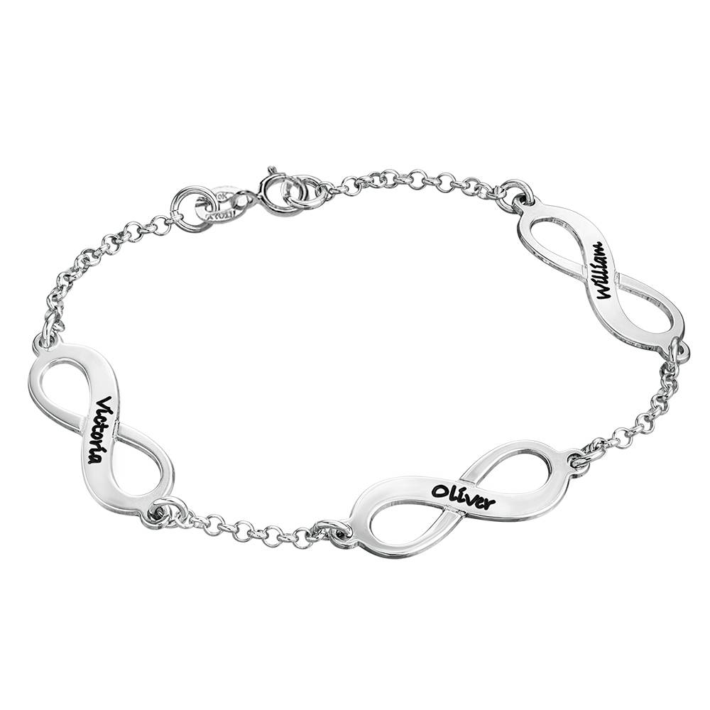 Multiple Infinity Bracelet in Silver