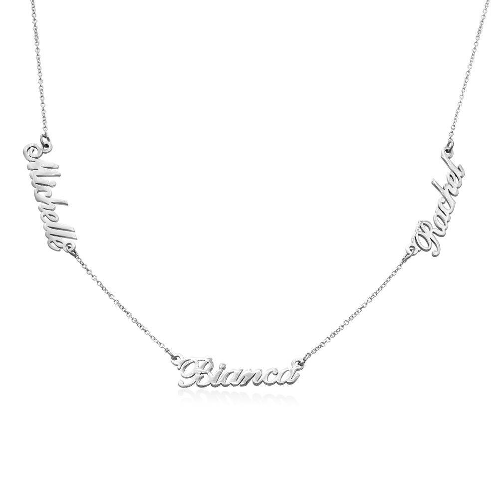 Heritage Multiple Name Necklace in 10K Solid White Gold