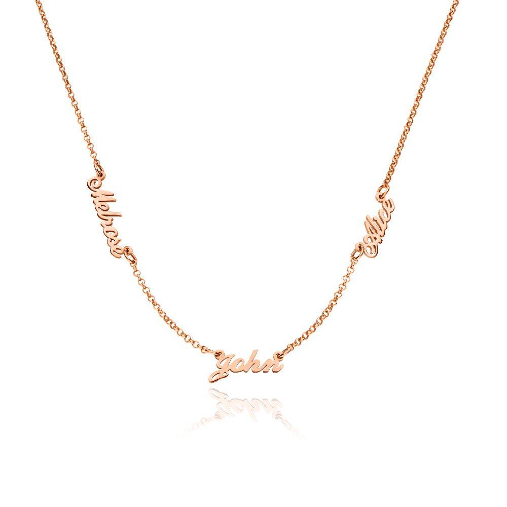 Heritage Multiple Name Necklace in Rose Gold Plating