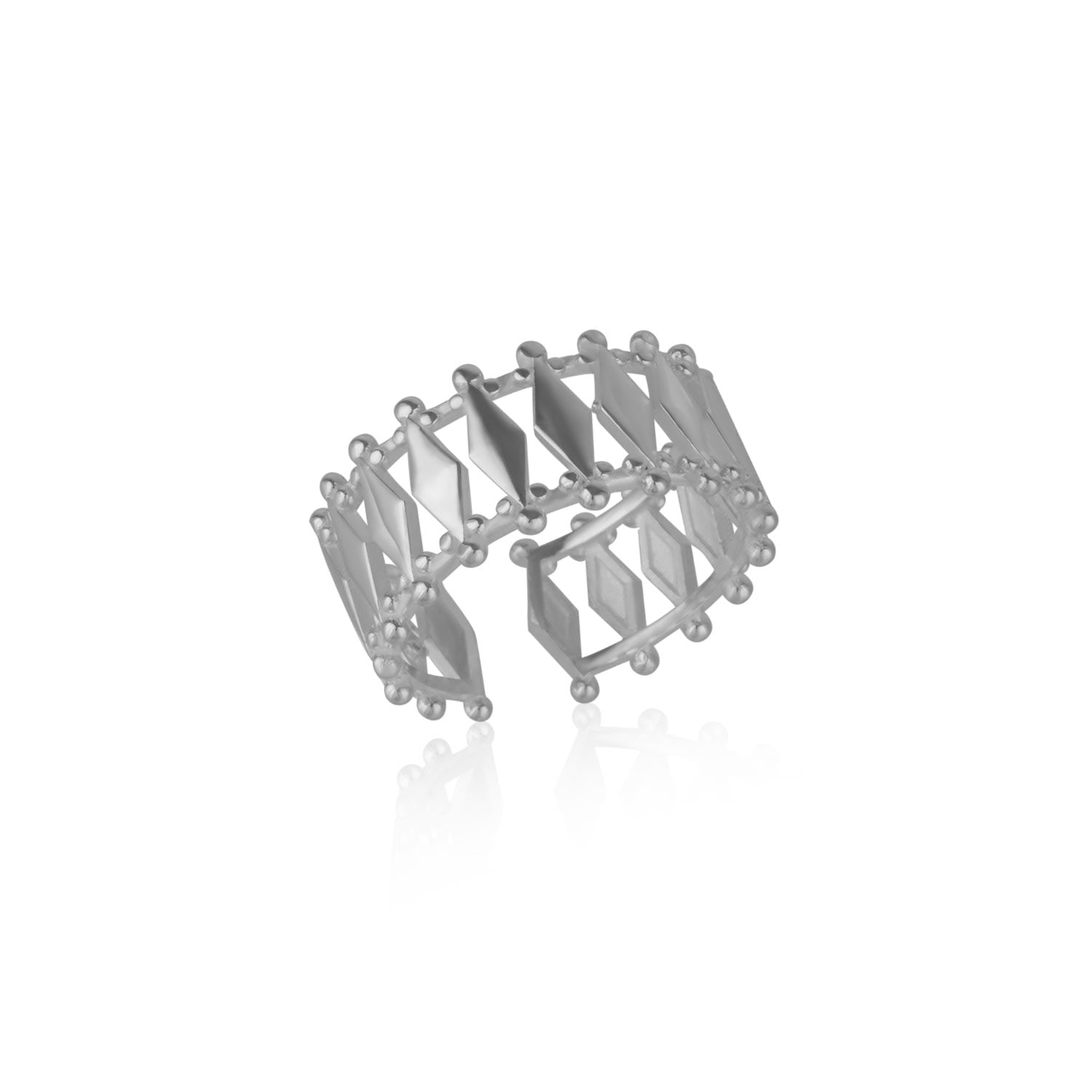 Multiple Quad Bar Sterling Silver Ring - Silver