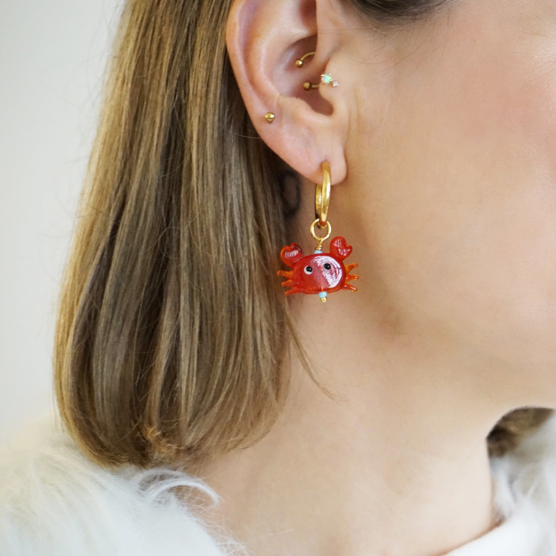 Murano Glass Earrings Holy Crab!