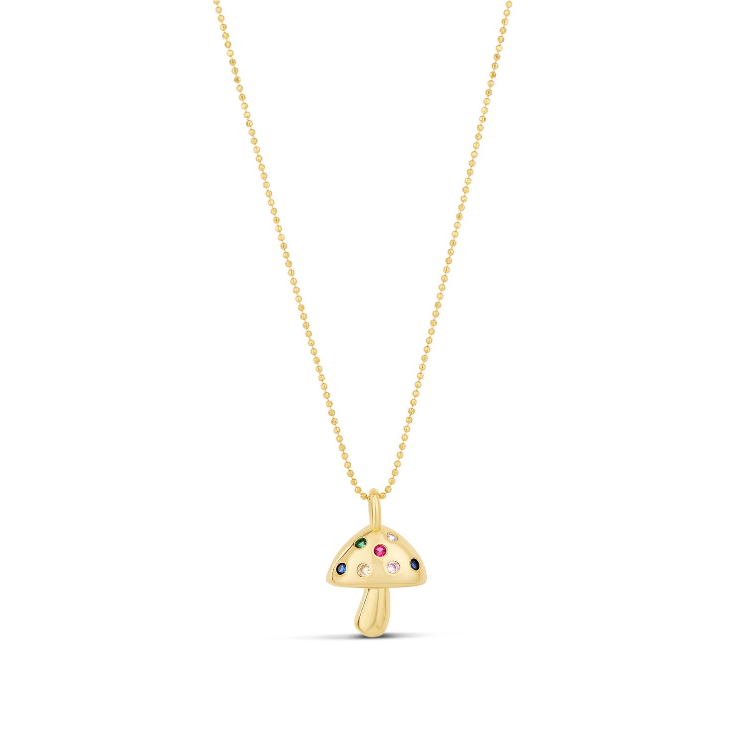 Mushroom Charm Necklace - Multicolor