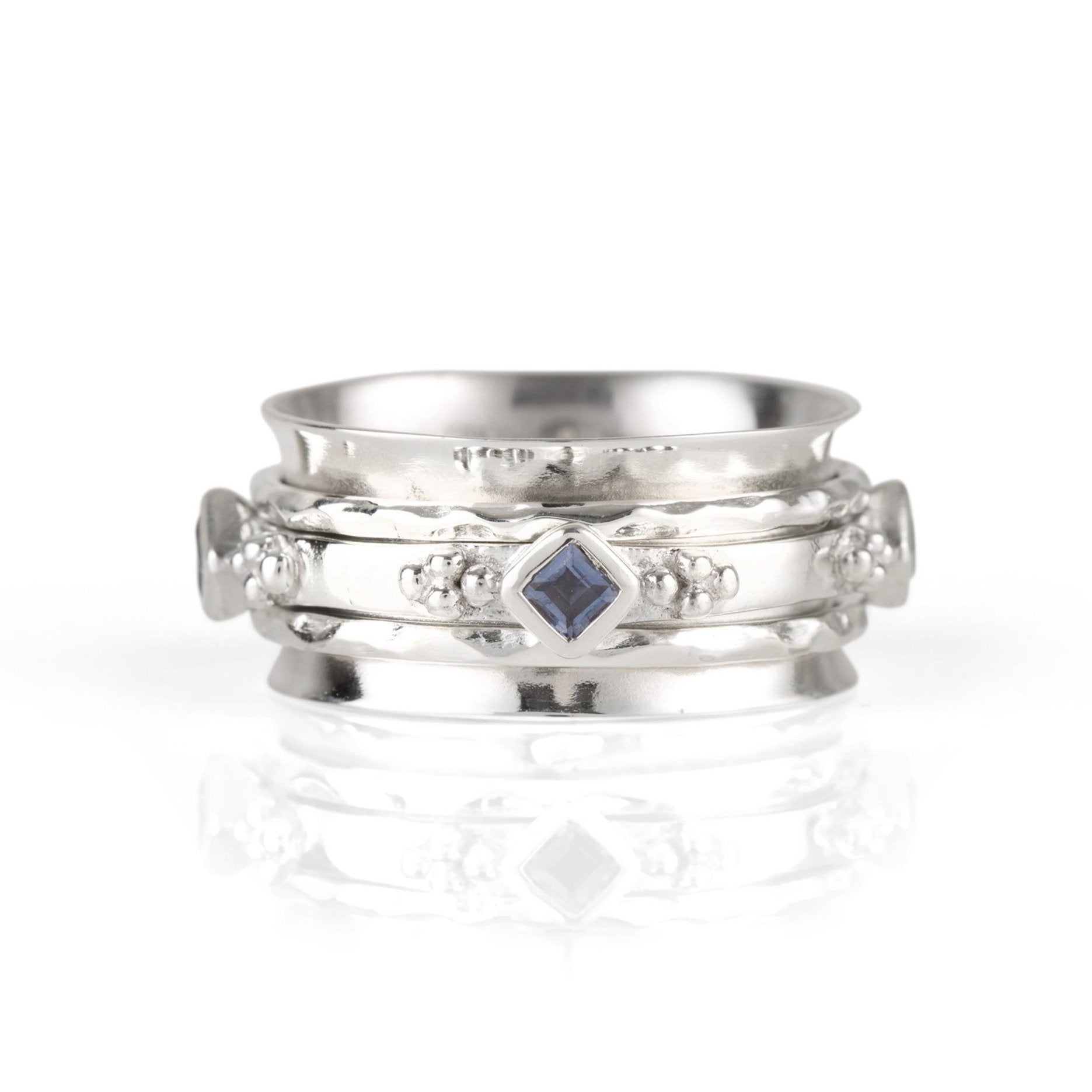 Divinity Princess Silver Spinning Ring - Iolite