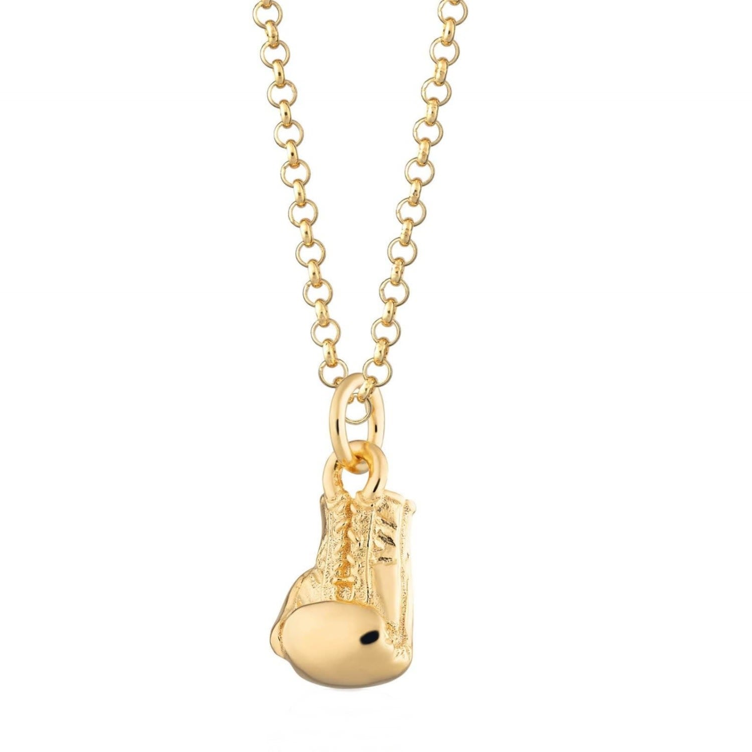 Gold Boxing Glove Charm Necklace