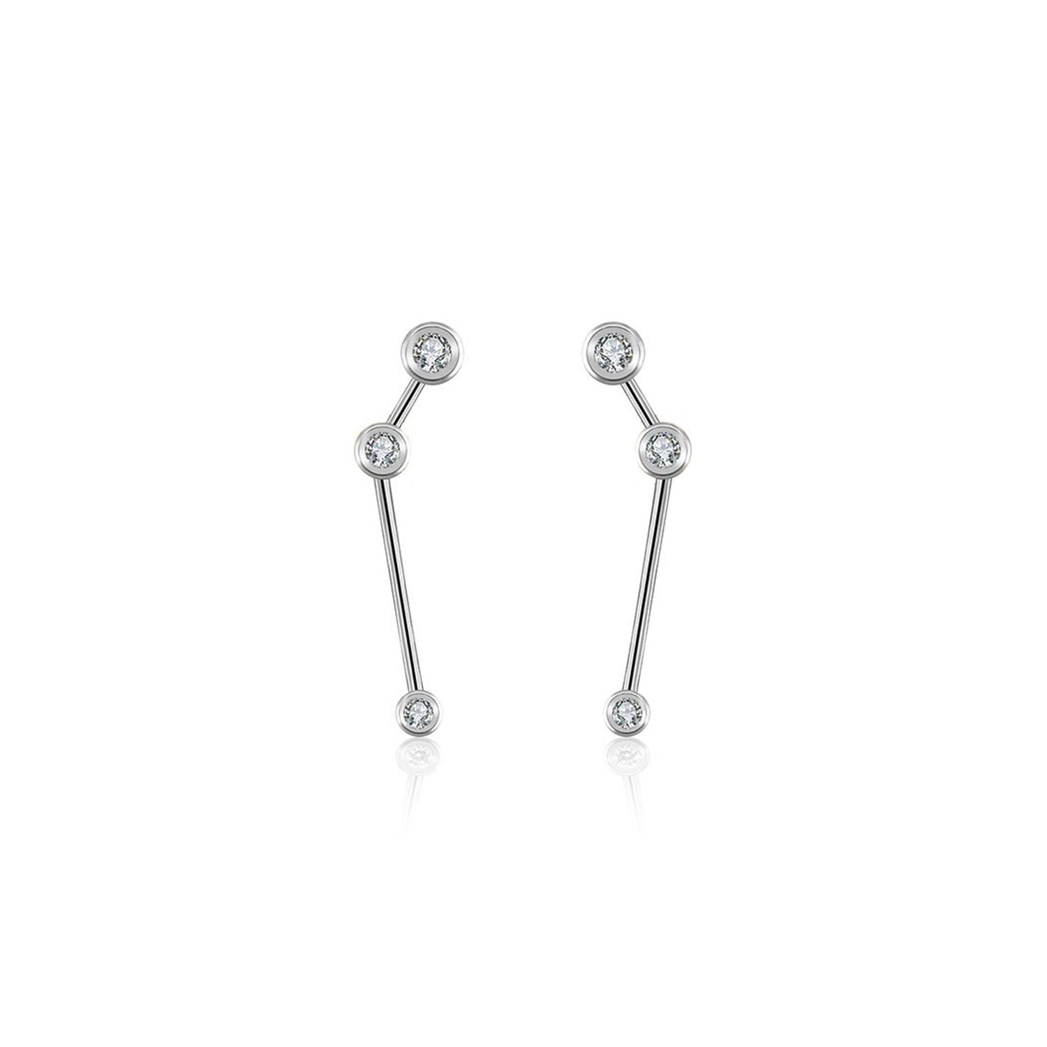 Aries Zodiac Constellation Earring 18K White Gold & Diamond