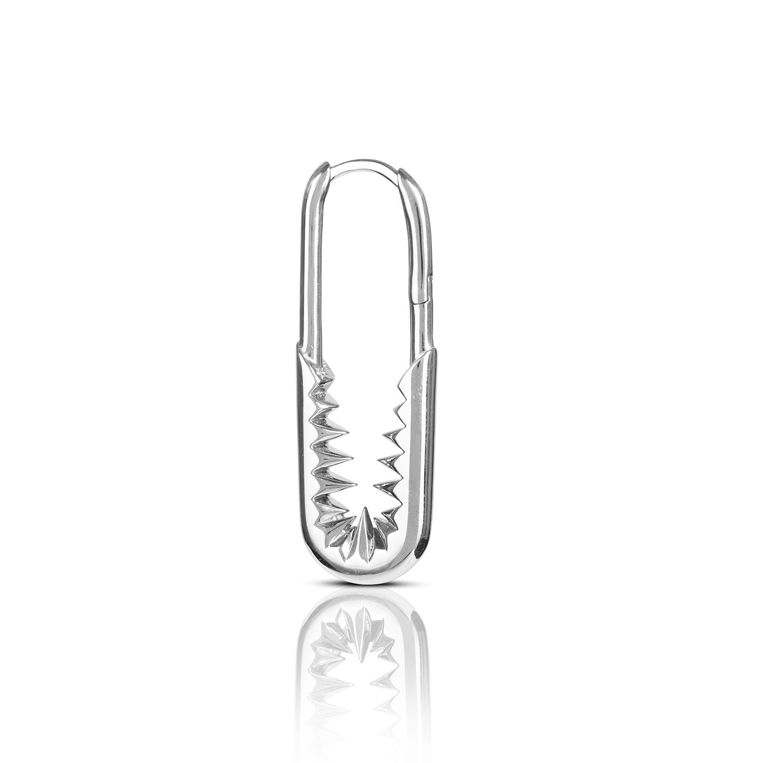 Safety Pin Hoop Earrings - Silver