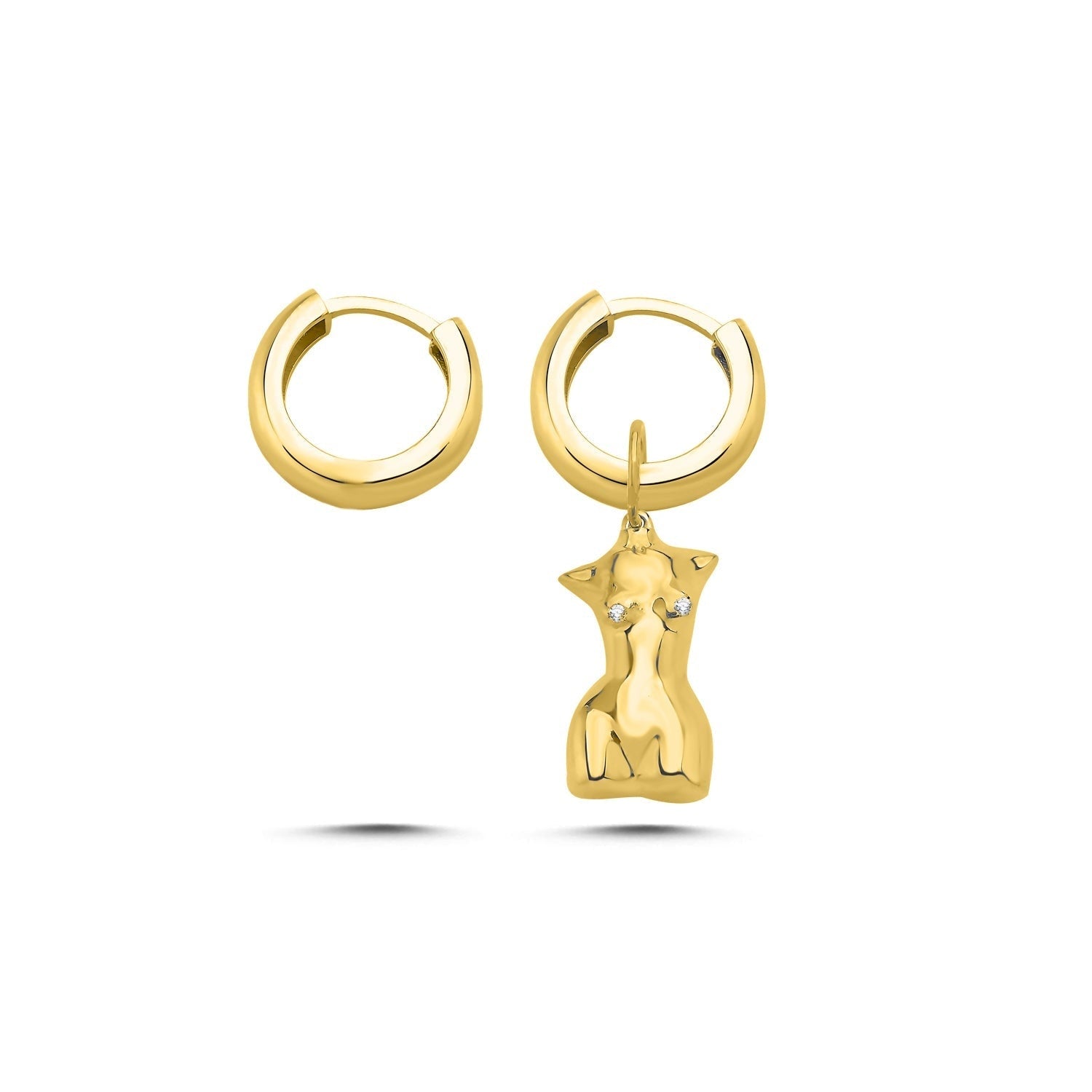 My Girl Gold Hoop Earrings With Gold Pendant