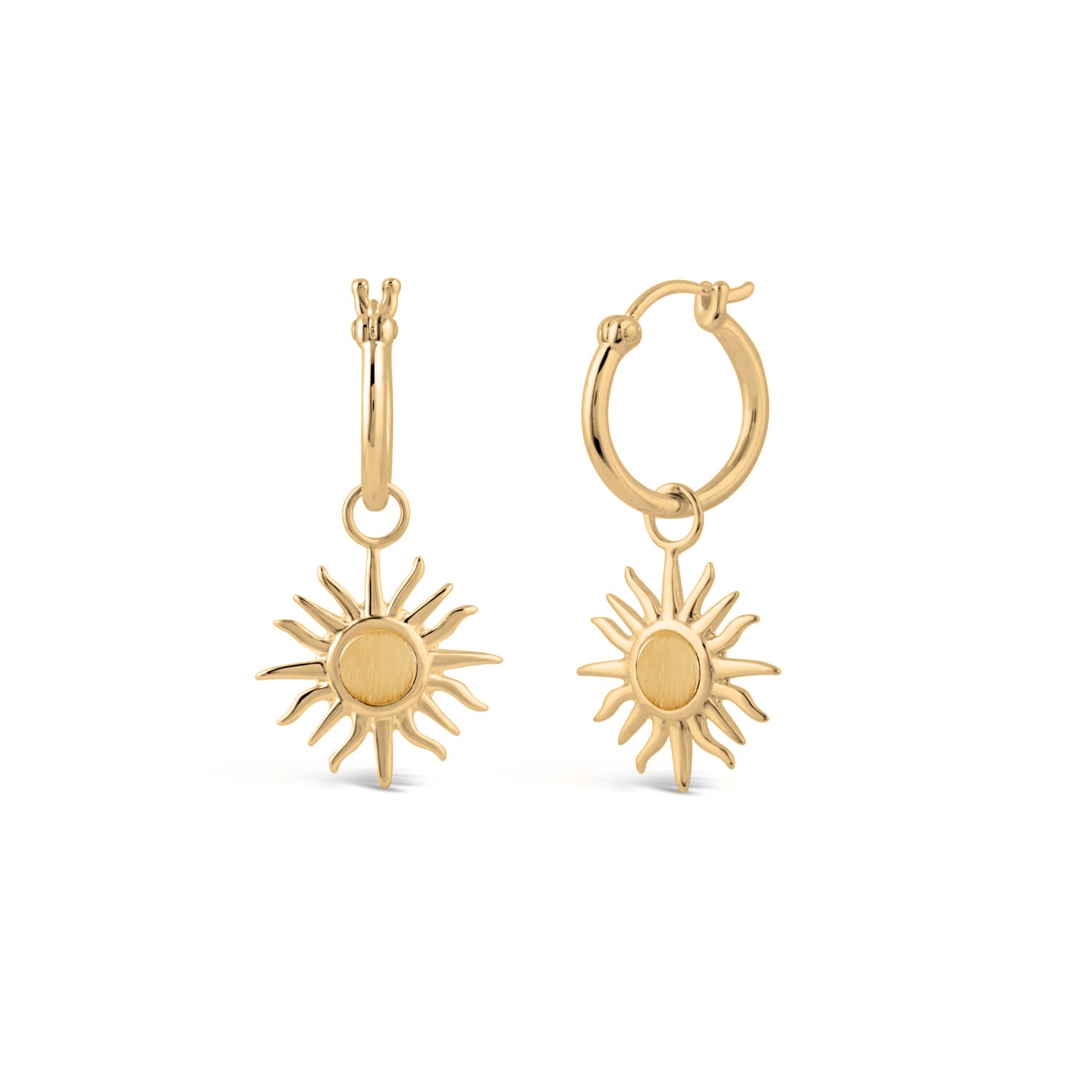 My World Small Sun Drop Hoops Gold Plated