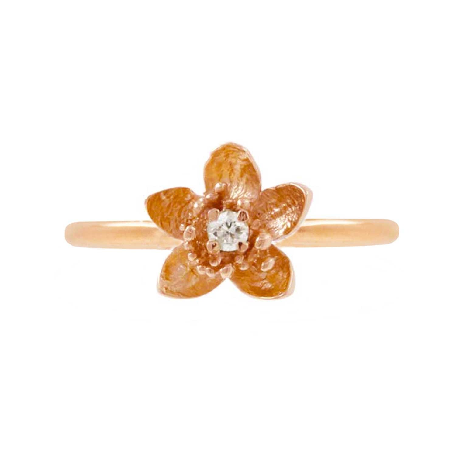 Diamond Cherry Blossom Ring - Rose Gold