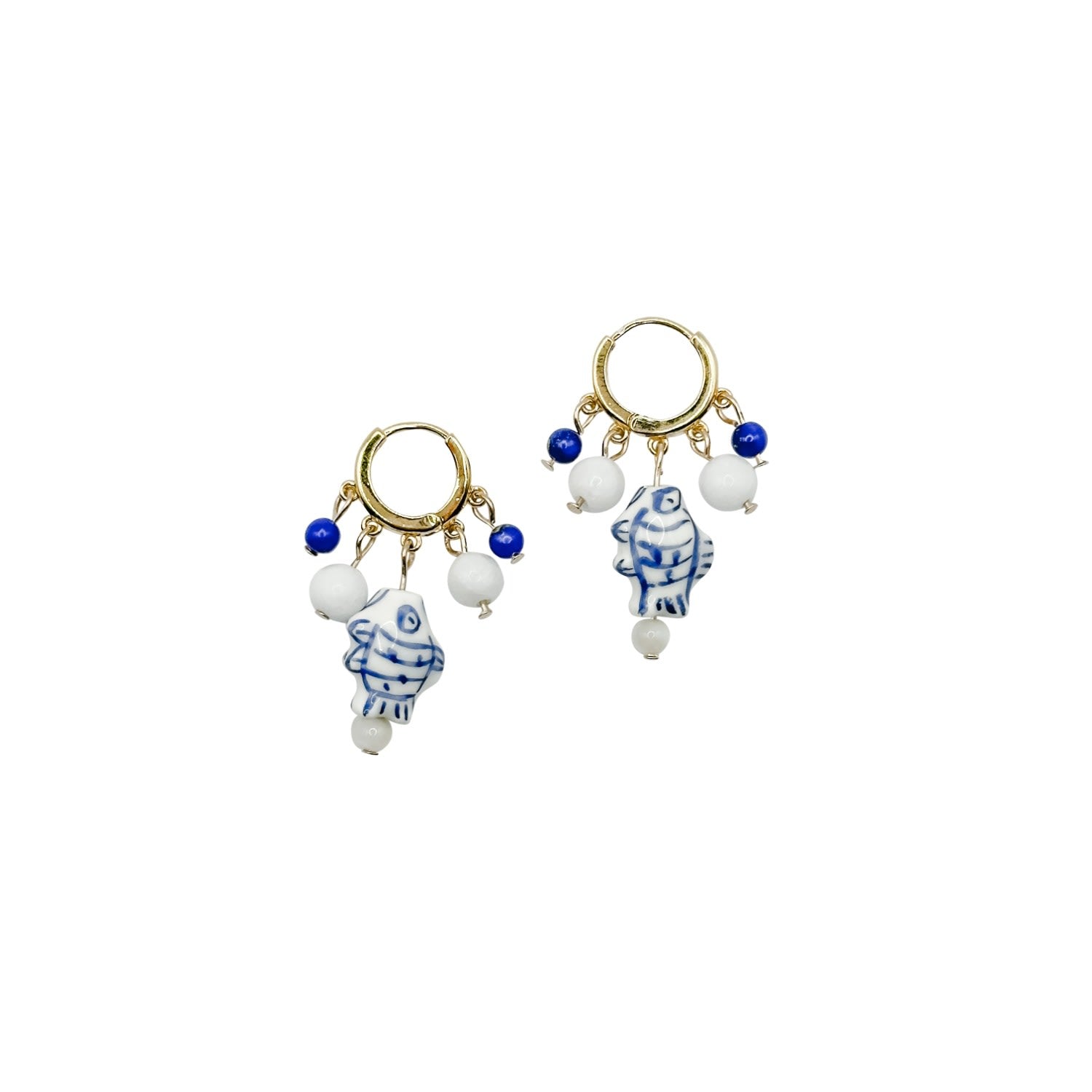 Mykonos Beaded Charm Hoops
