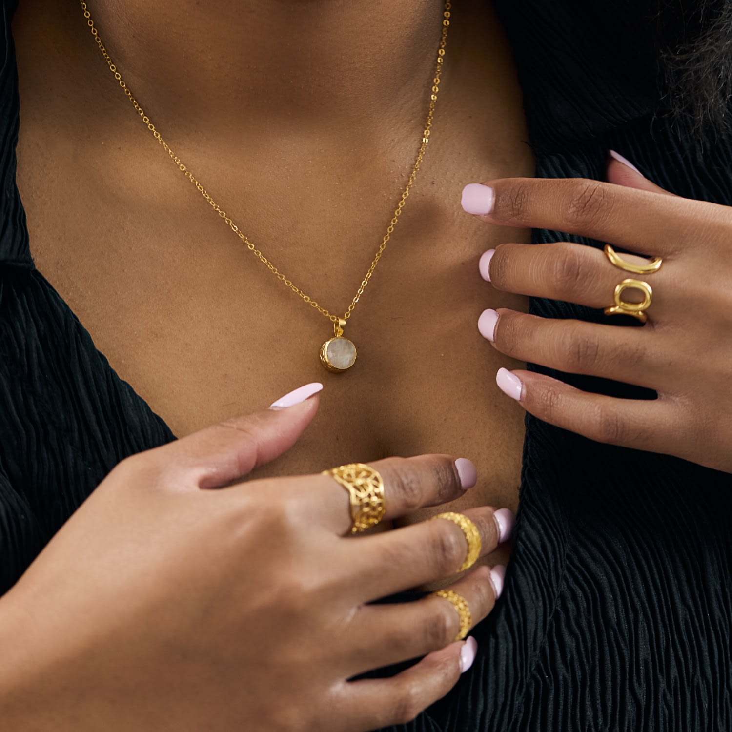 Myra Necklace - White Quartz