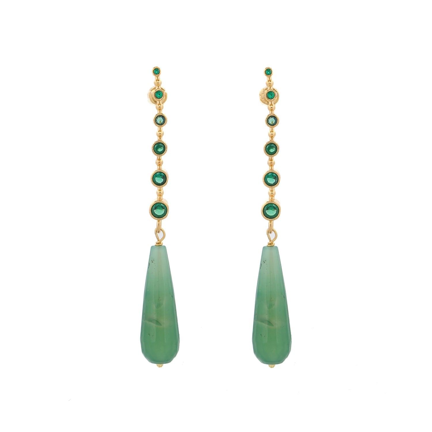 Mystic Energy Jade Teardrop Earrings - Green