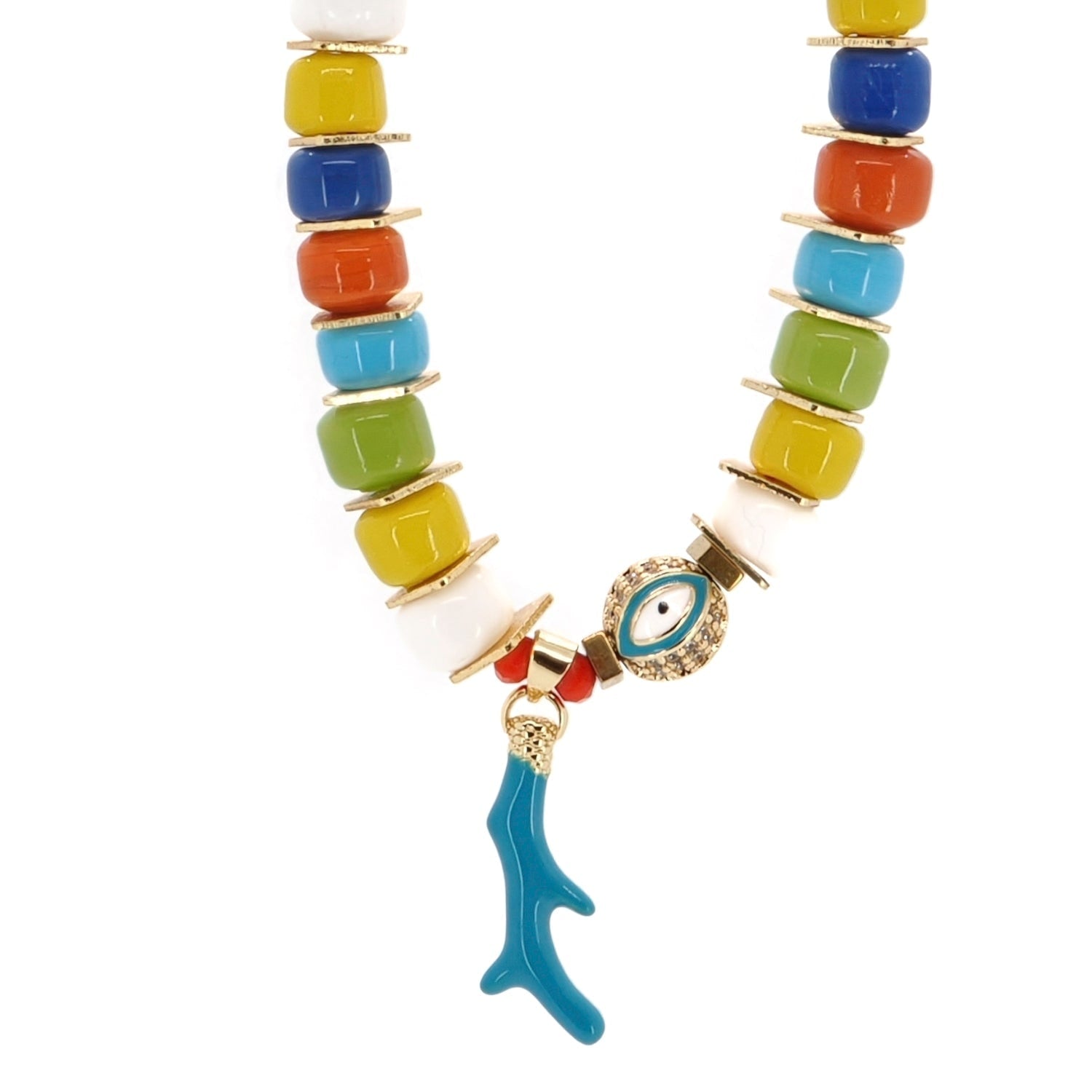 Mystic Energy Multicolor Evil Eye Choker Necklace - Multicolor