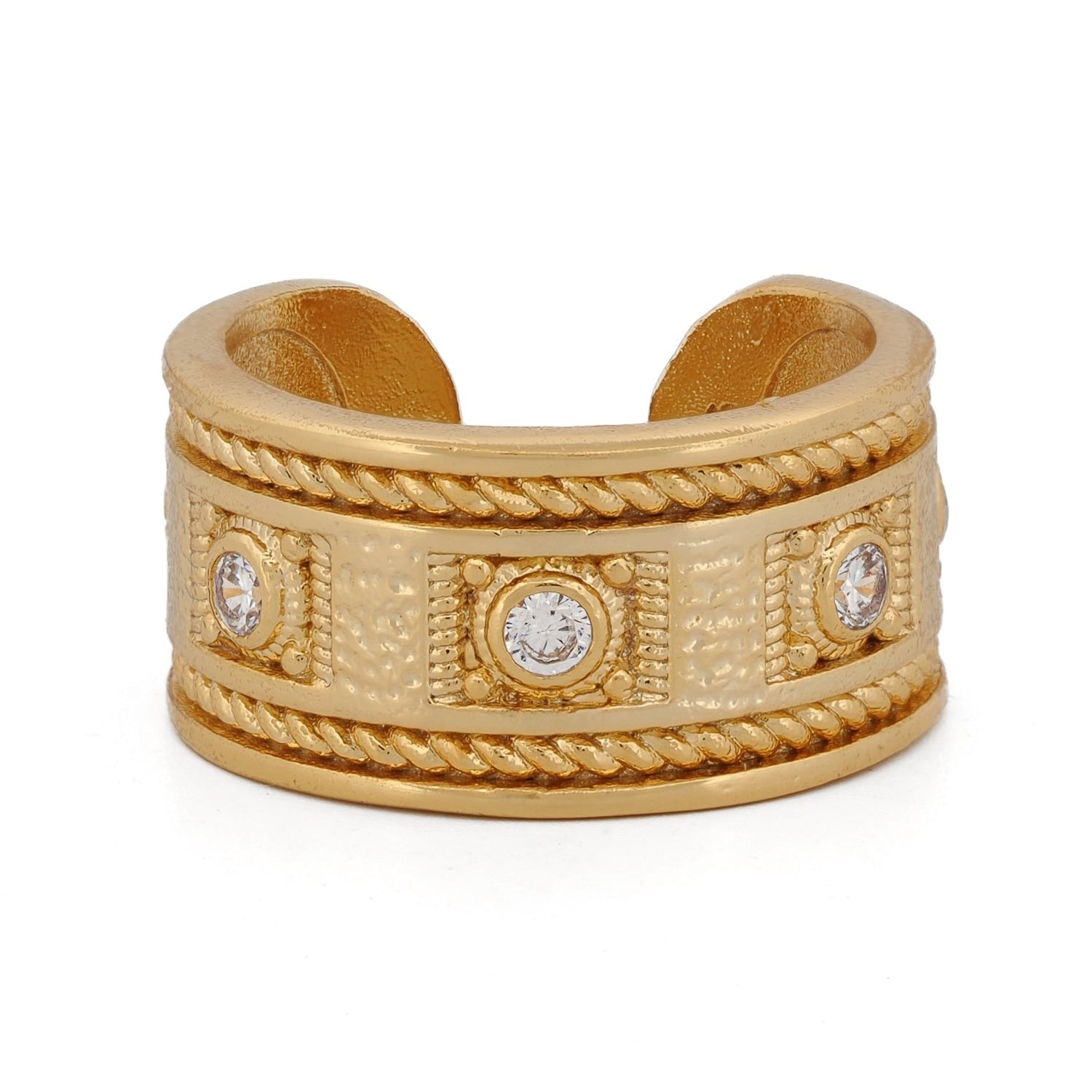 Mystic Queen Diamond Cuff Gold Ring - Gold