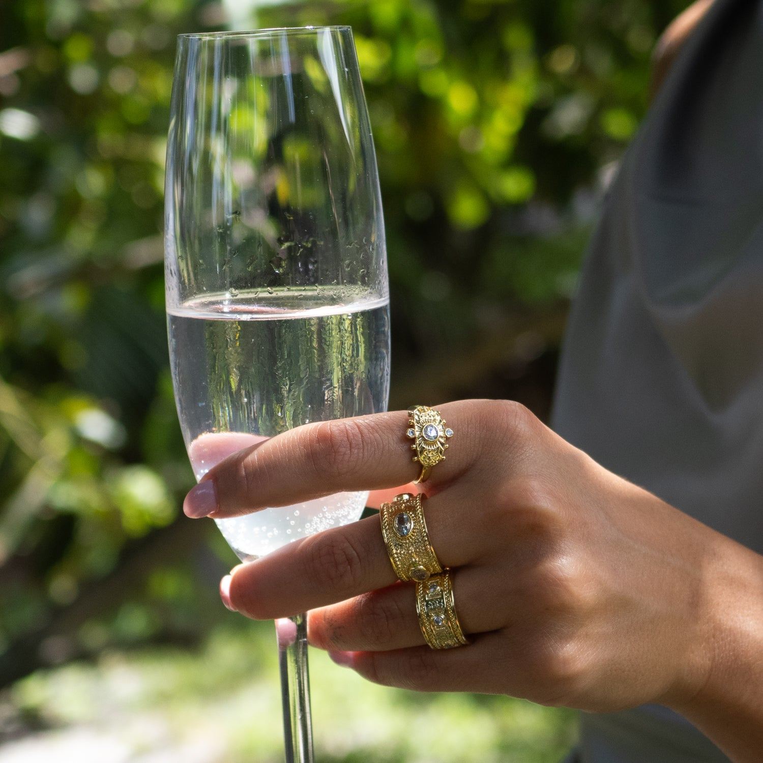 Goddess Cleopatra Gold & Diamond Ring - Gold