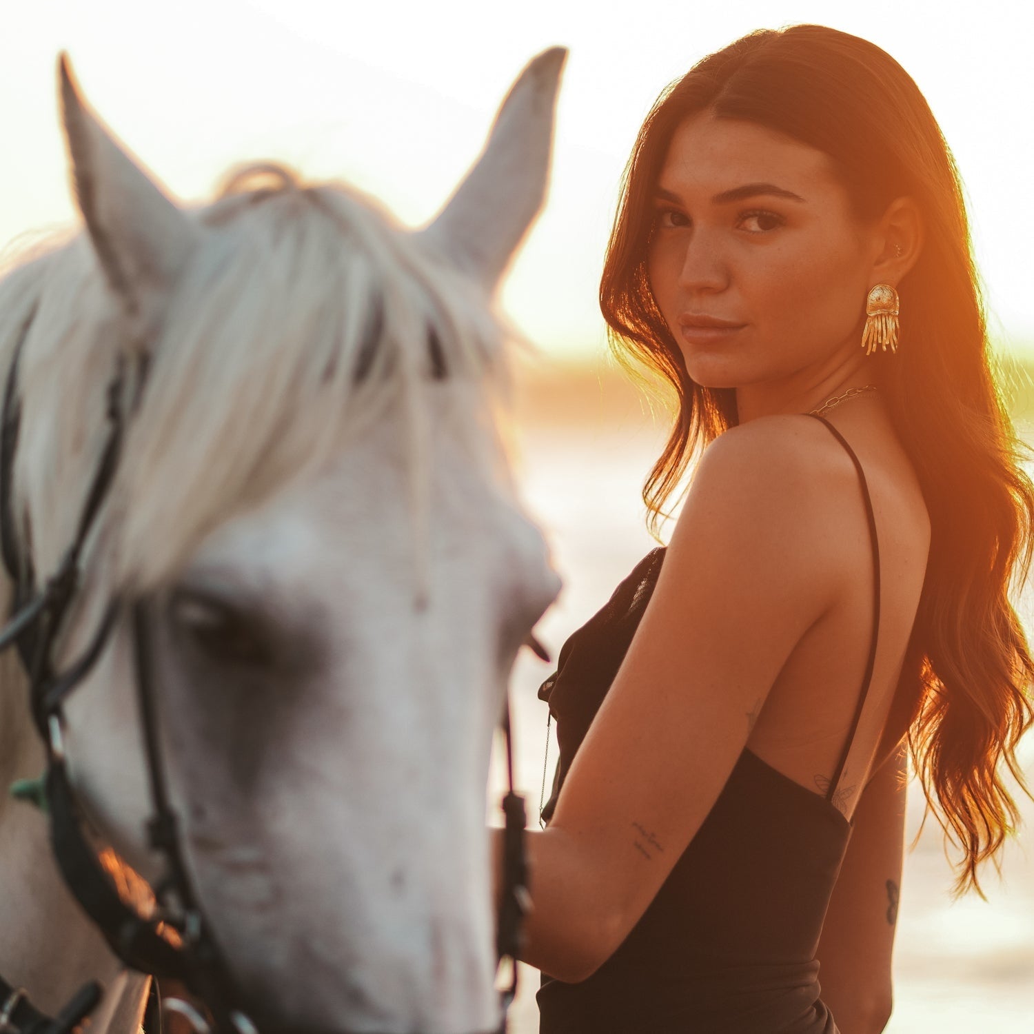 Mystic Ruby-Eyed Jellyfish Gold Earrings - Gold