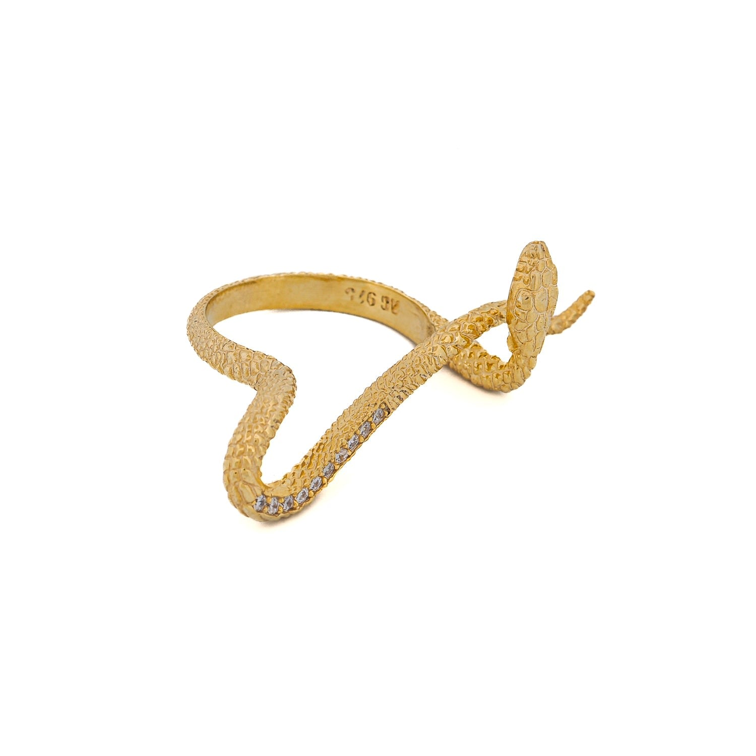 Mythology Snake Gold Vermeil & Diamond Design Ring - Gold